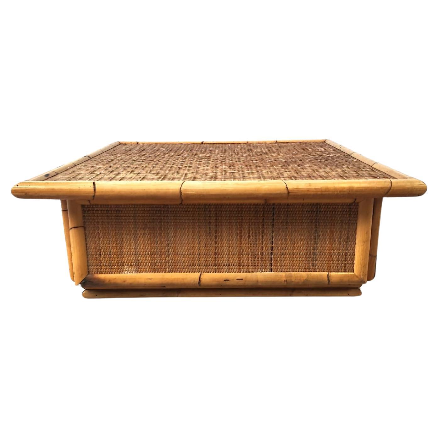 Bamboo coffee table by Dal Vera, 1970s