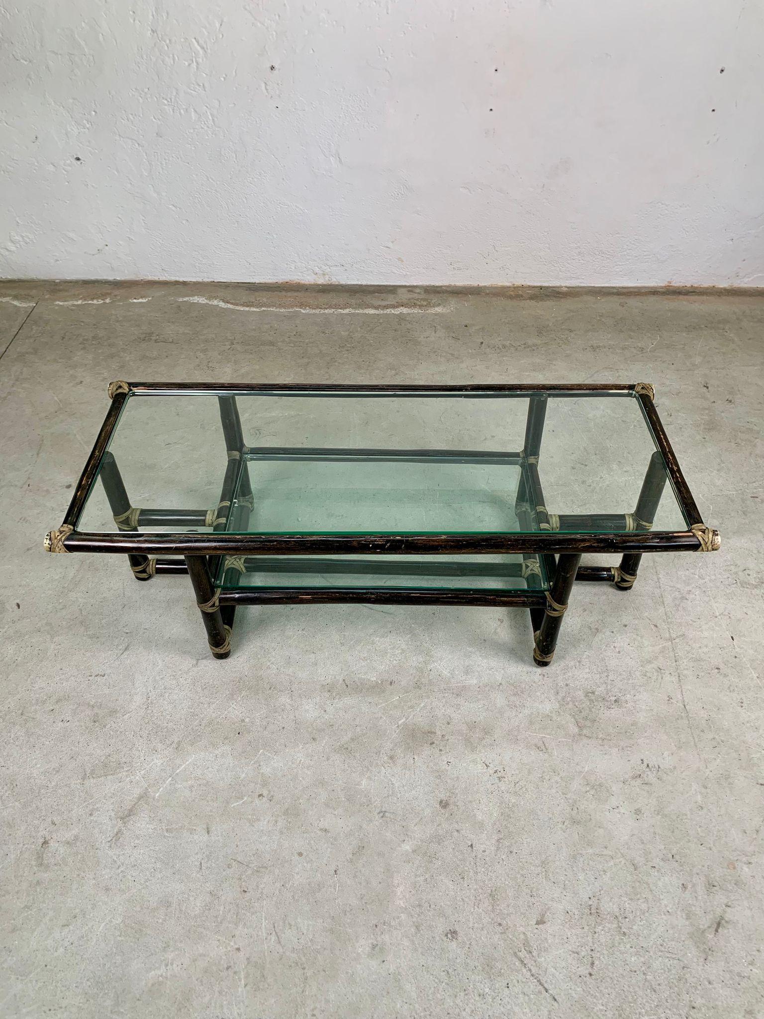 Table basse en bambou par Lyda Levi pour McGuire, 1960s en vente 3