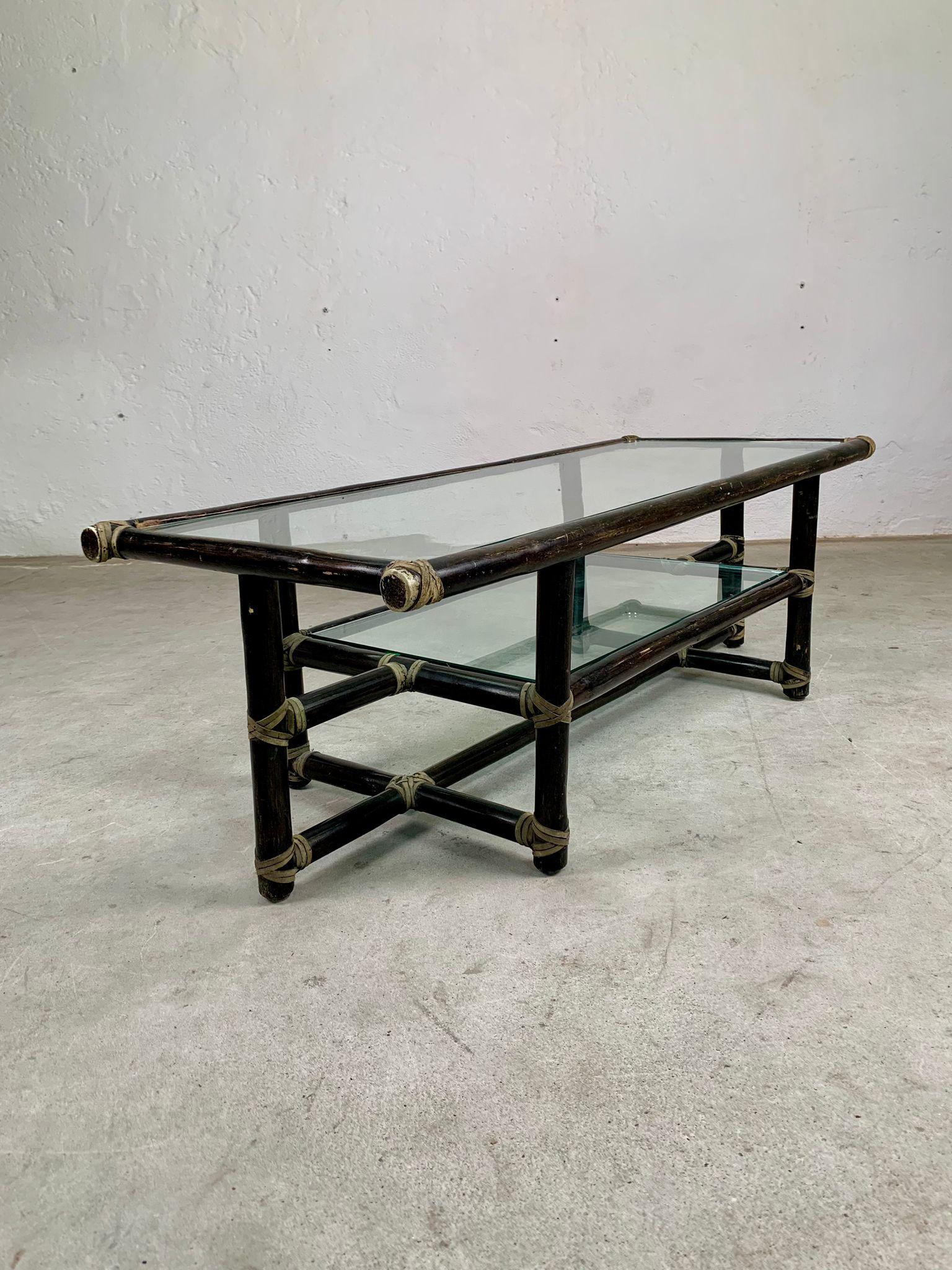 Table basse en bambou par Lyda Levi pour McGuire, 1960s État moyen - En vente à Milano, IT