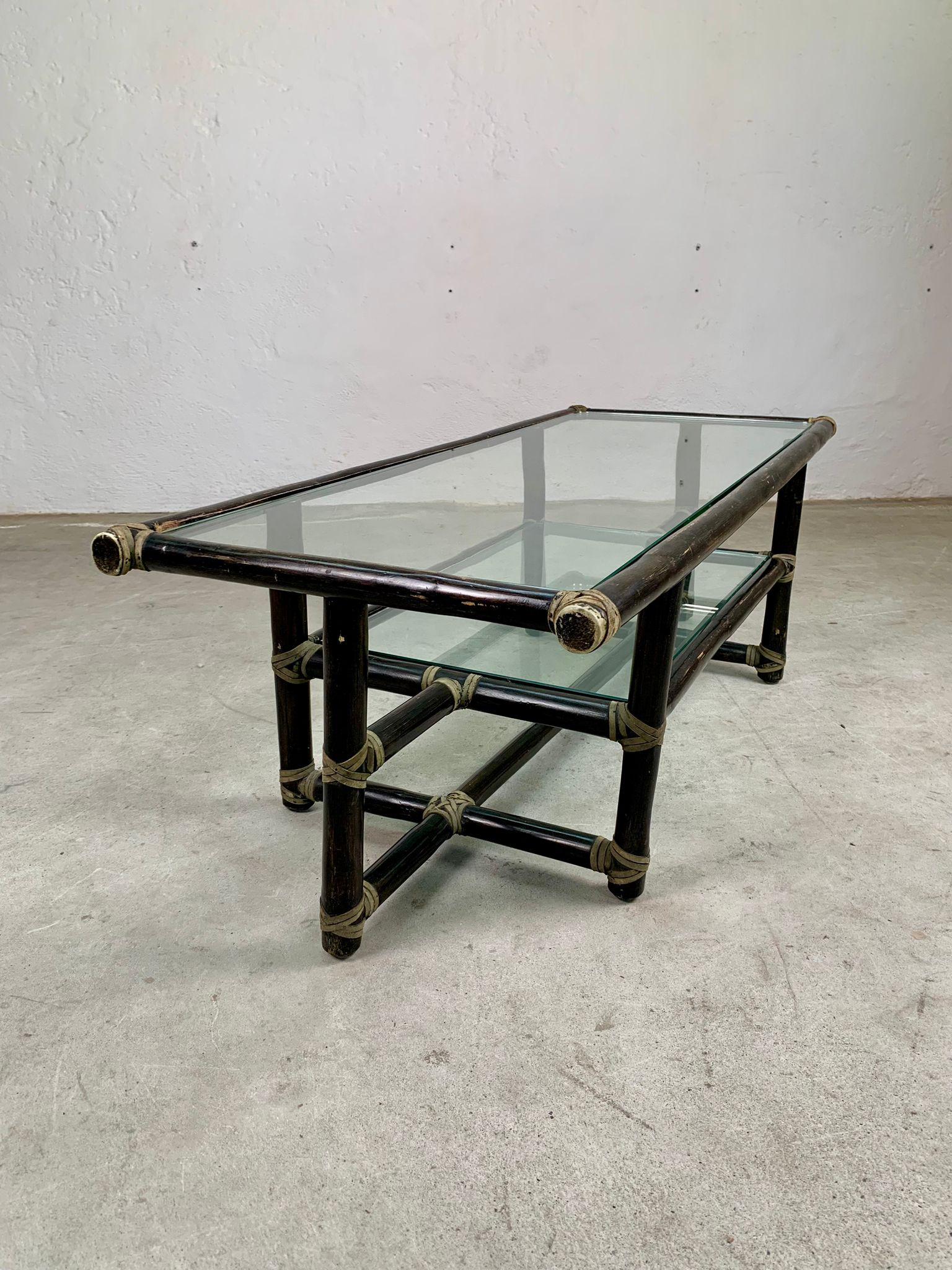 Table basse en bambou par Lyda Levi pour McGuire, 1960s en vente 1
