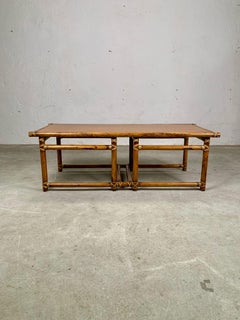 Bamboo coffee table by Lyda Levi for McGuire production, 1970s, USA