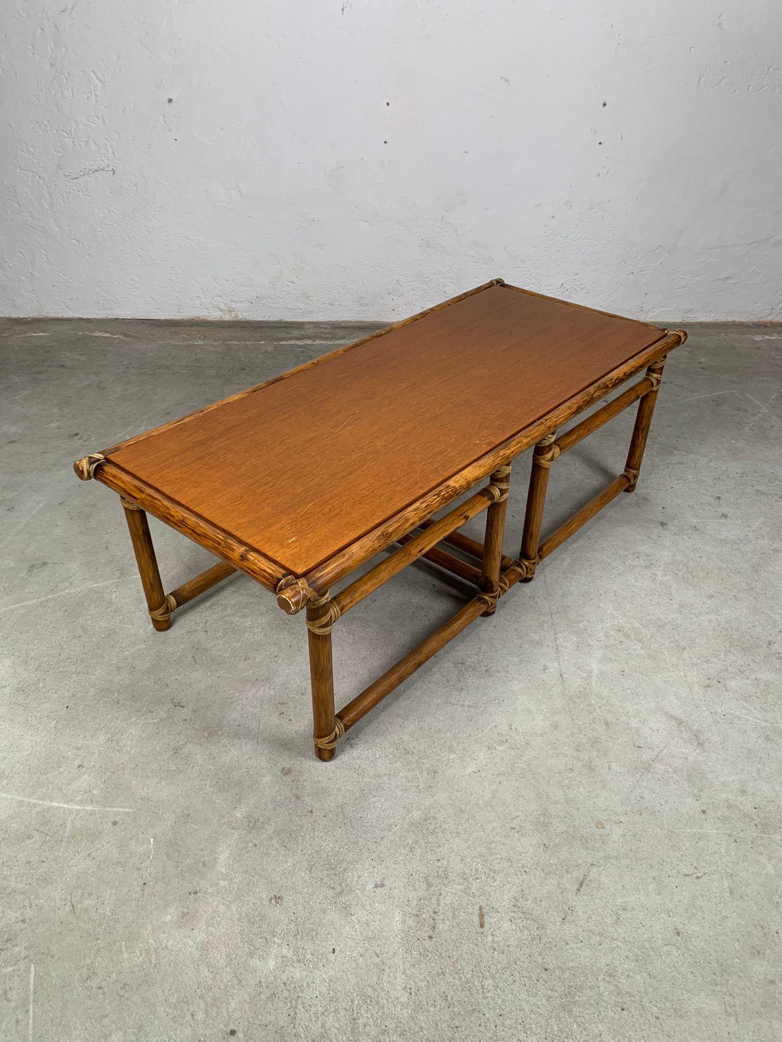 Late 20th Century Bamboo coffee table by Lyda Levi for McGuire production, 1970s, USA en vente