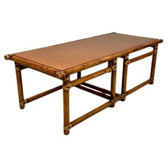 Bamboo coffee table by Lyda Levi for McGuire production, 1970s, USA