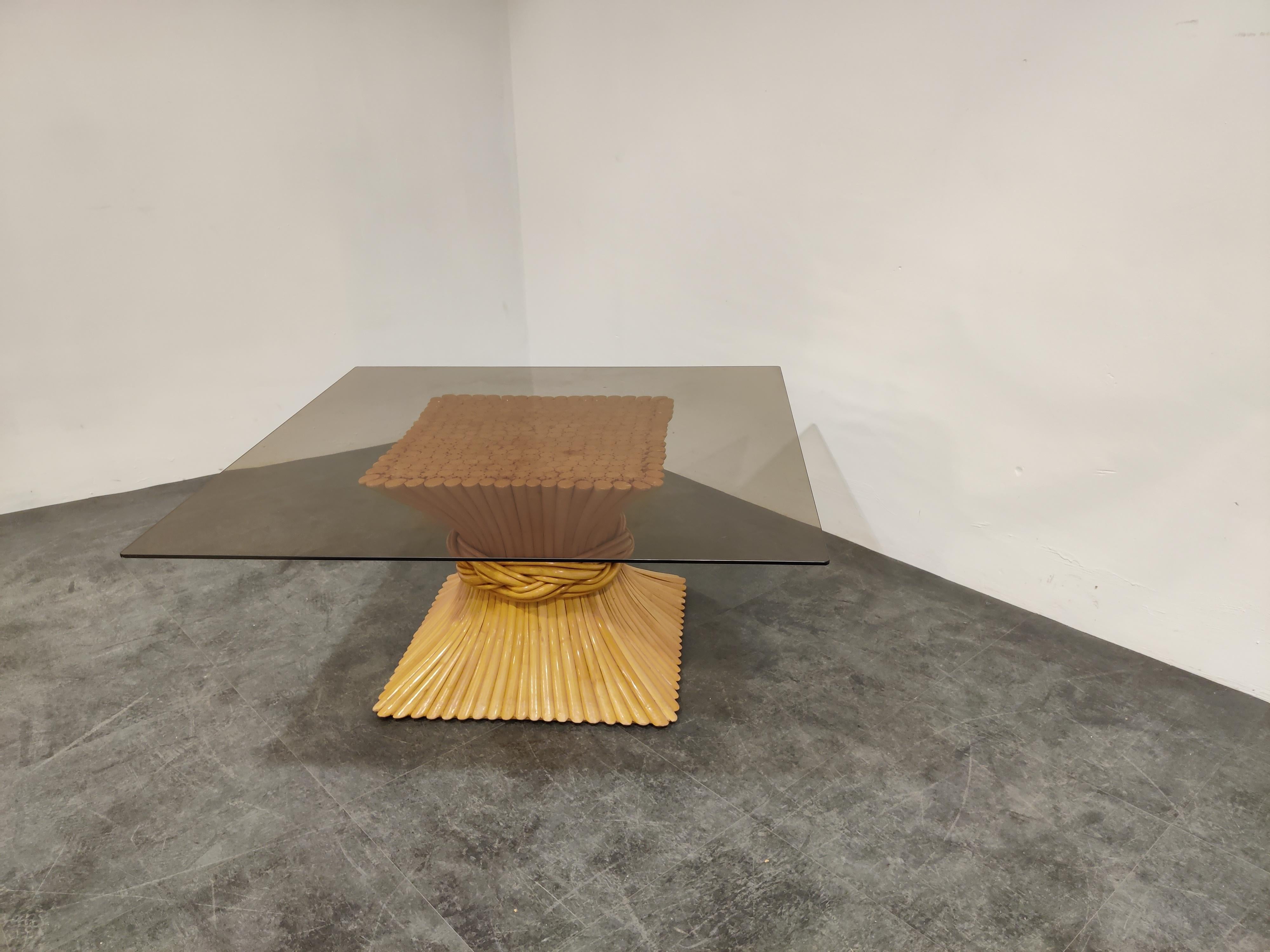 Bamboo Coffee Table by McGuire, 1980s For Sale 4