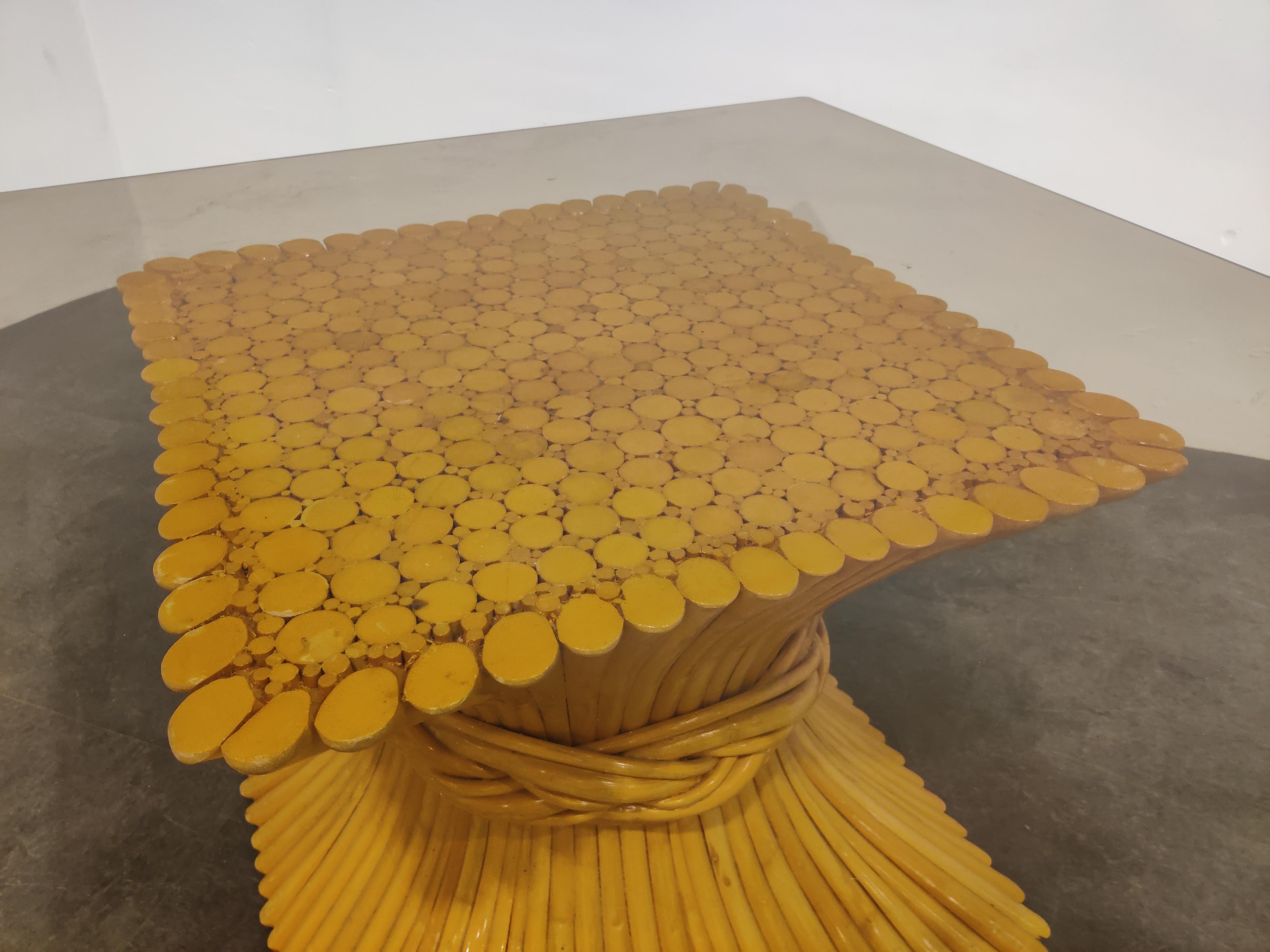 Mesa baja de bambú de McGuire, años 80 Estadounidense en venta