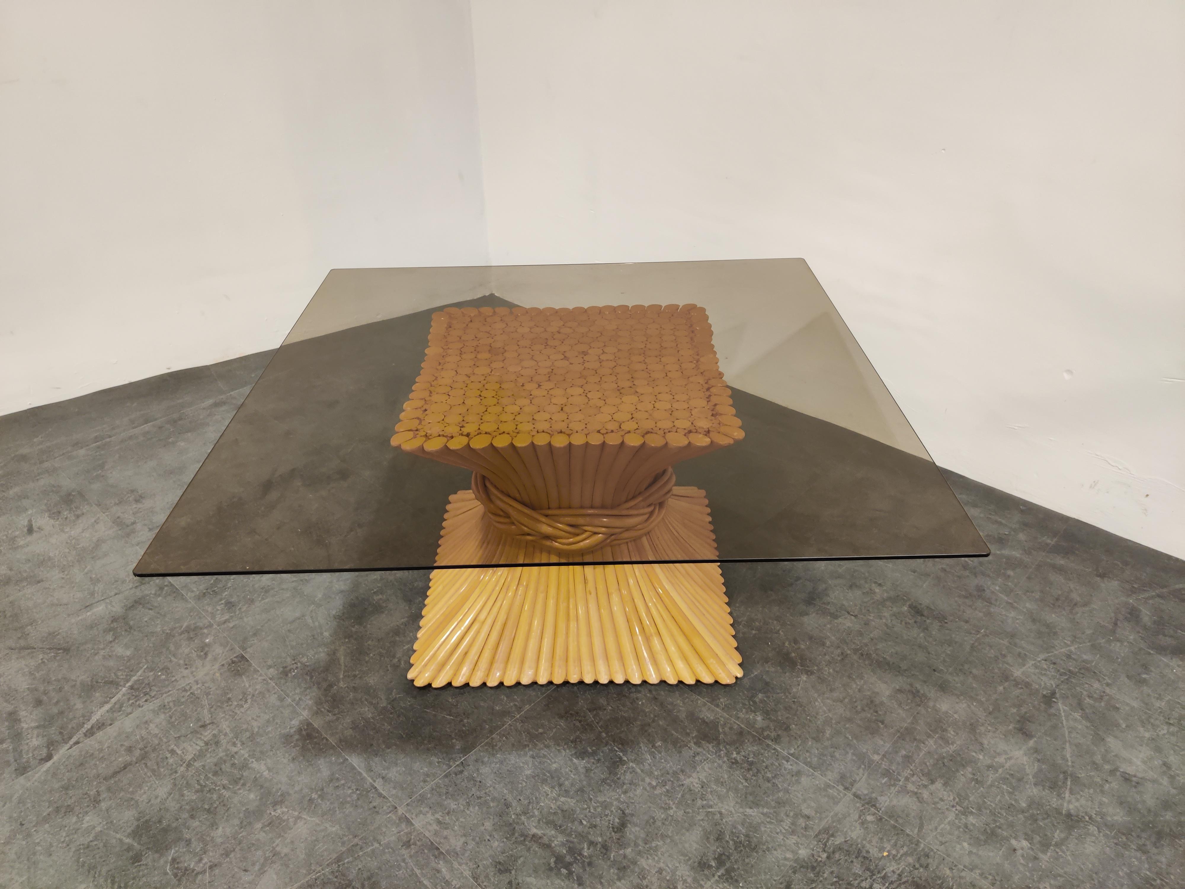 Mesa baja de bambú de McGuire, años 80 Bambú en venta