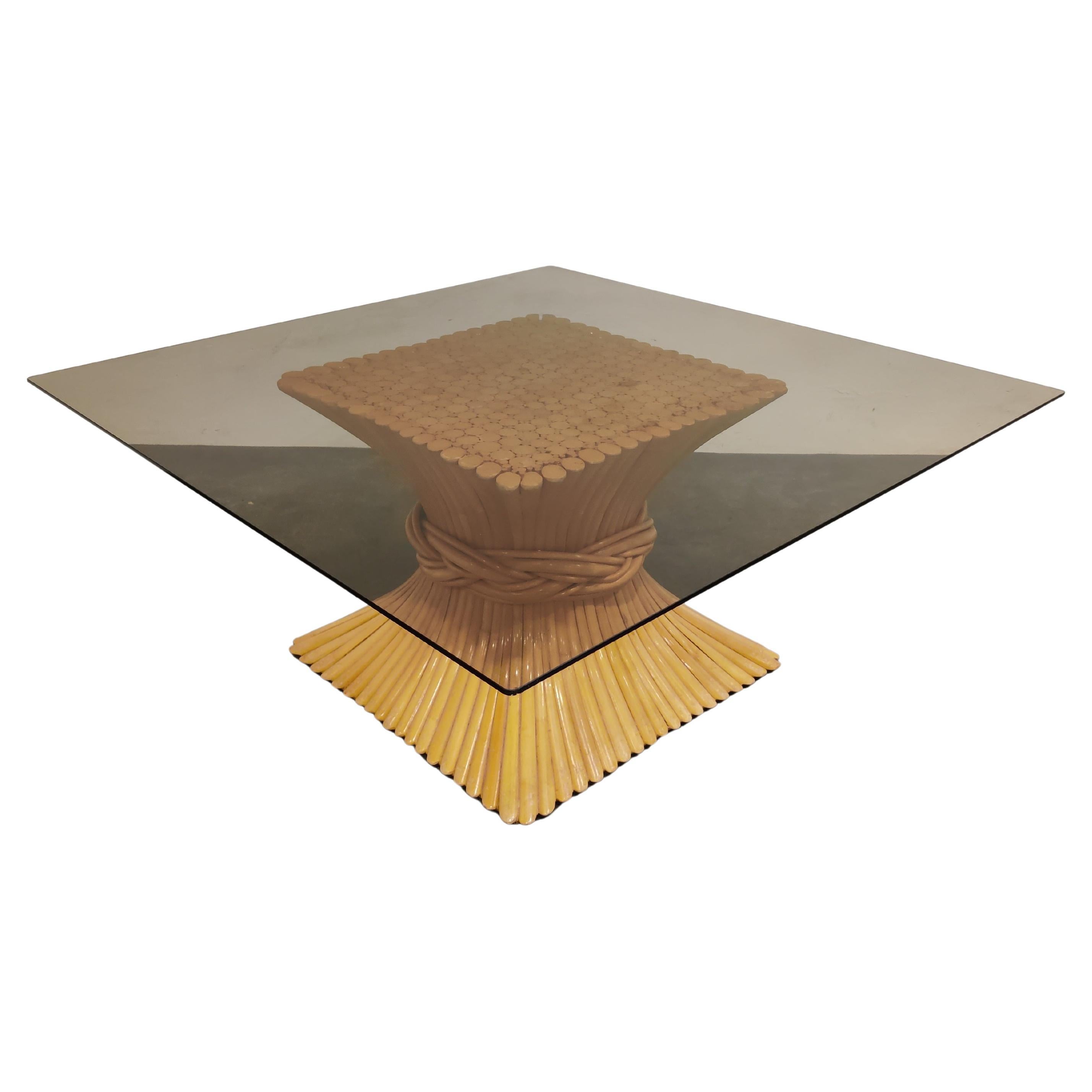Bamboo Coffee Table by McGuire, 1980s For Sale