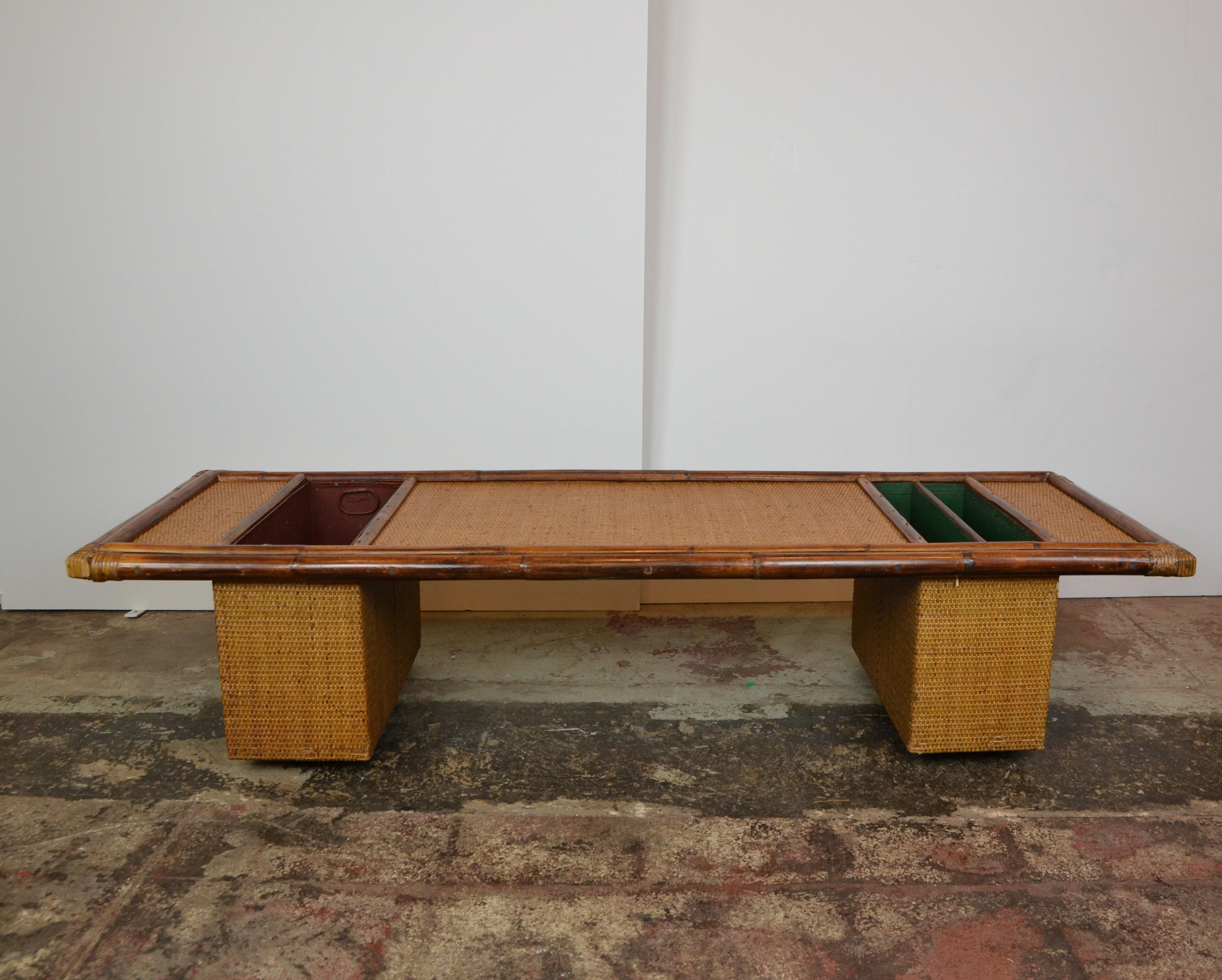 Bamboo Coffee Table, circa 1950 In Good Condition For Sale In Pomona, CA