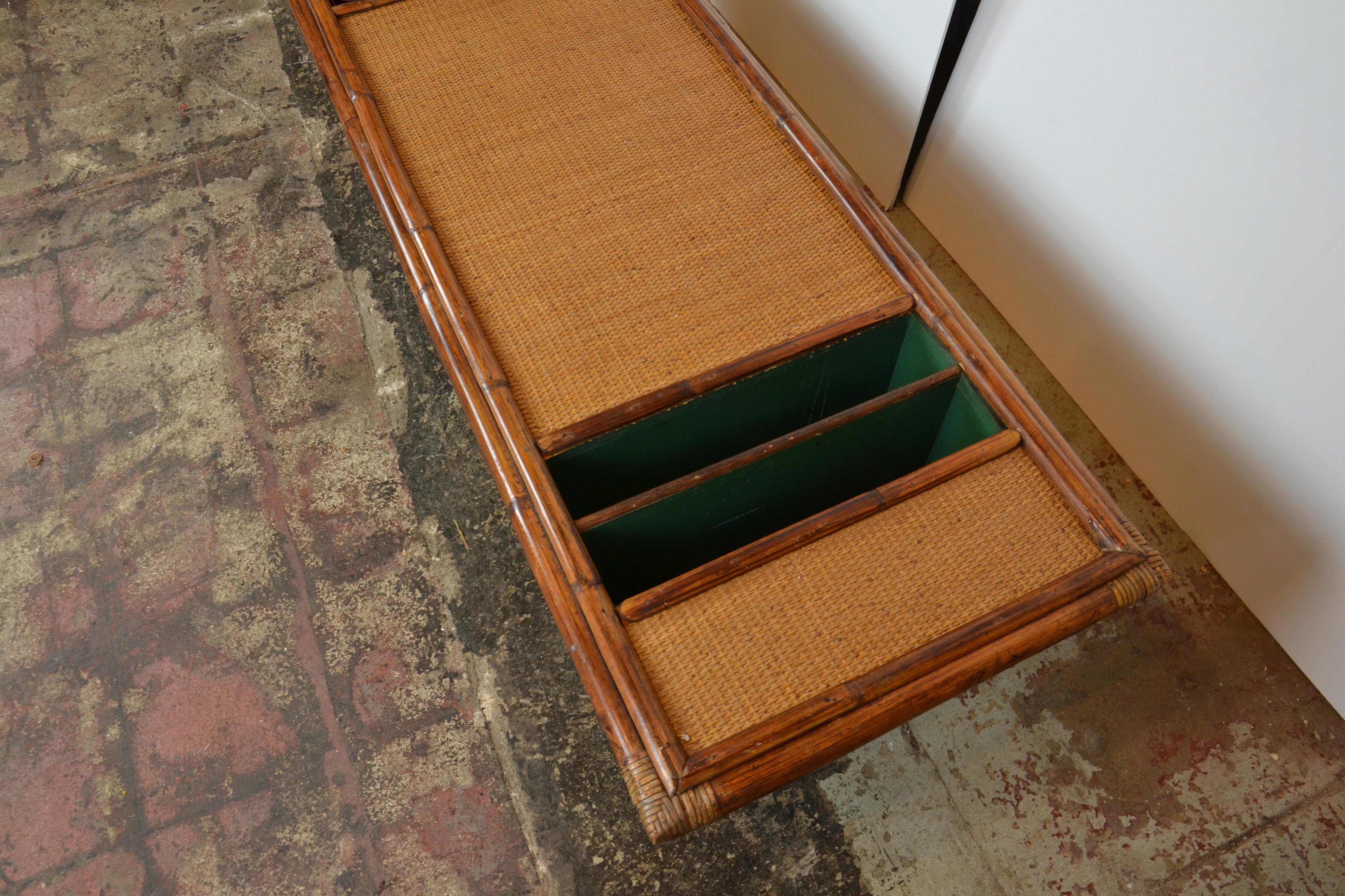 Mid-20th Century Bamboo Coffee Table, circa 1950 For Sale