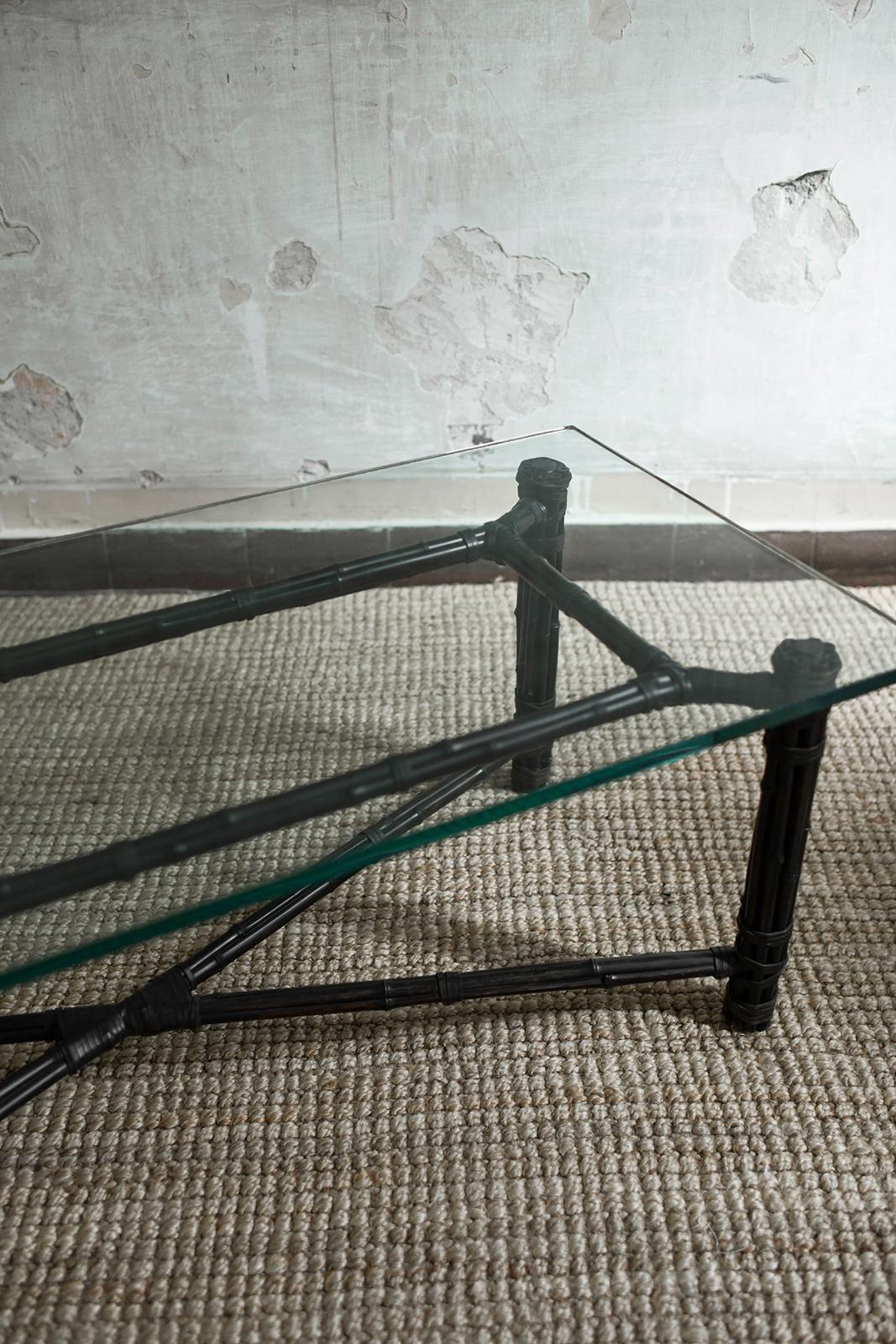 Table basse en bambou - Elinor & John McGuire San Francisco 1970 Bon état - En vente à Roma, RM
