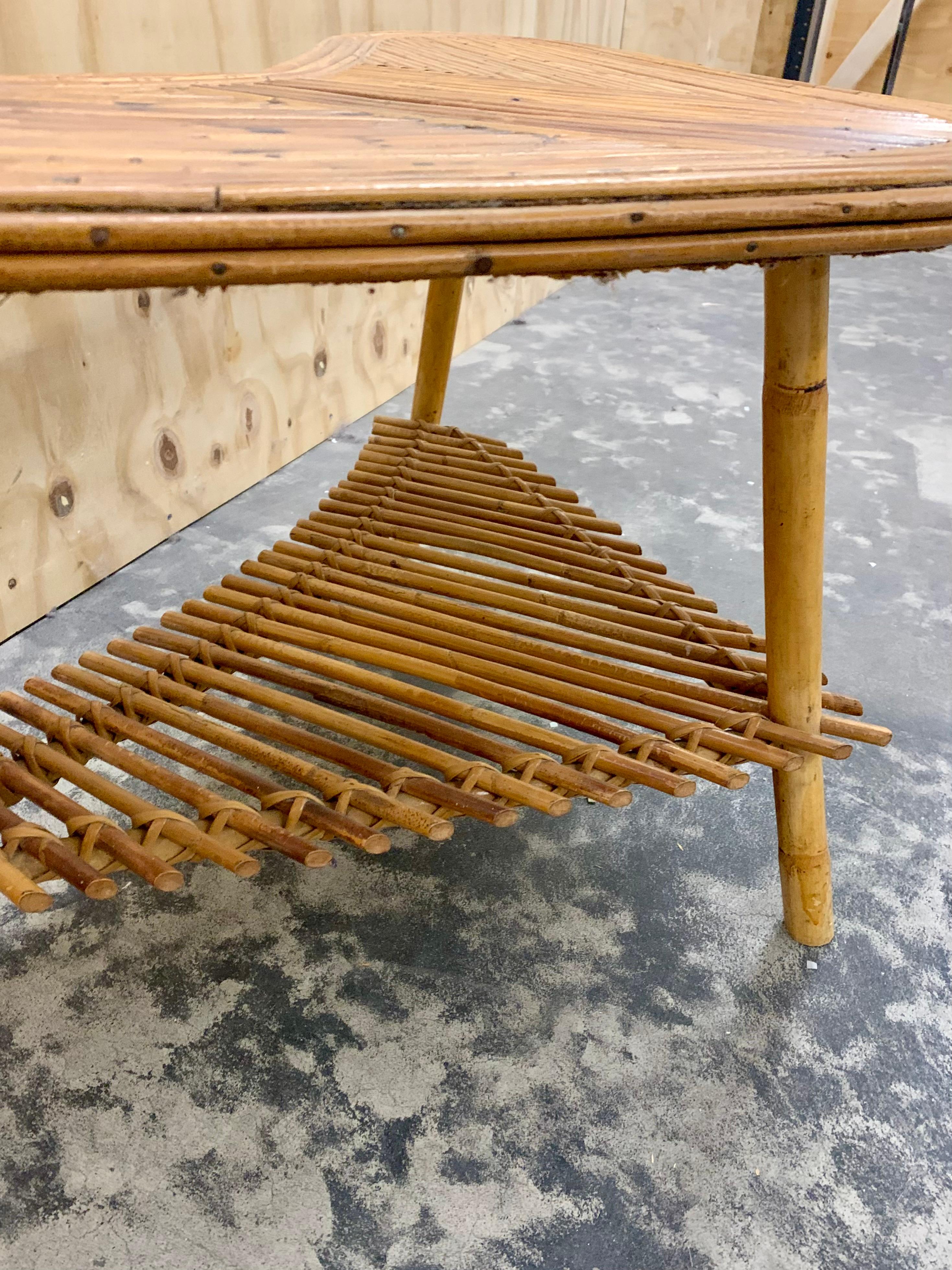 Mid-20th Century Bamboo Coffee Table For Sale