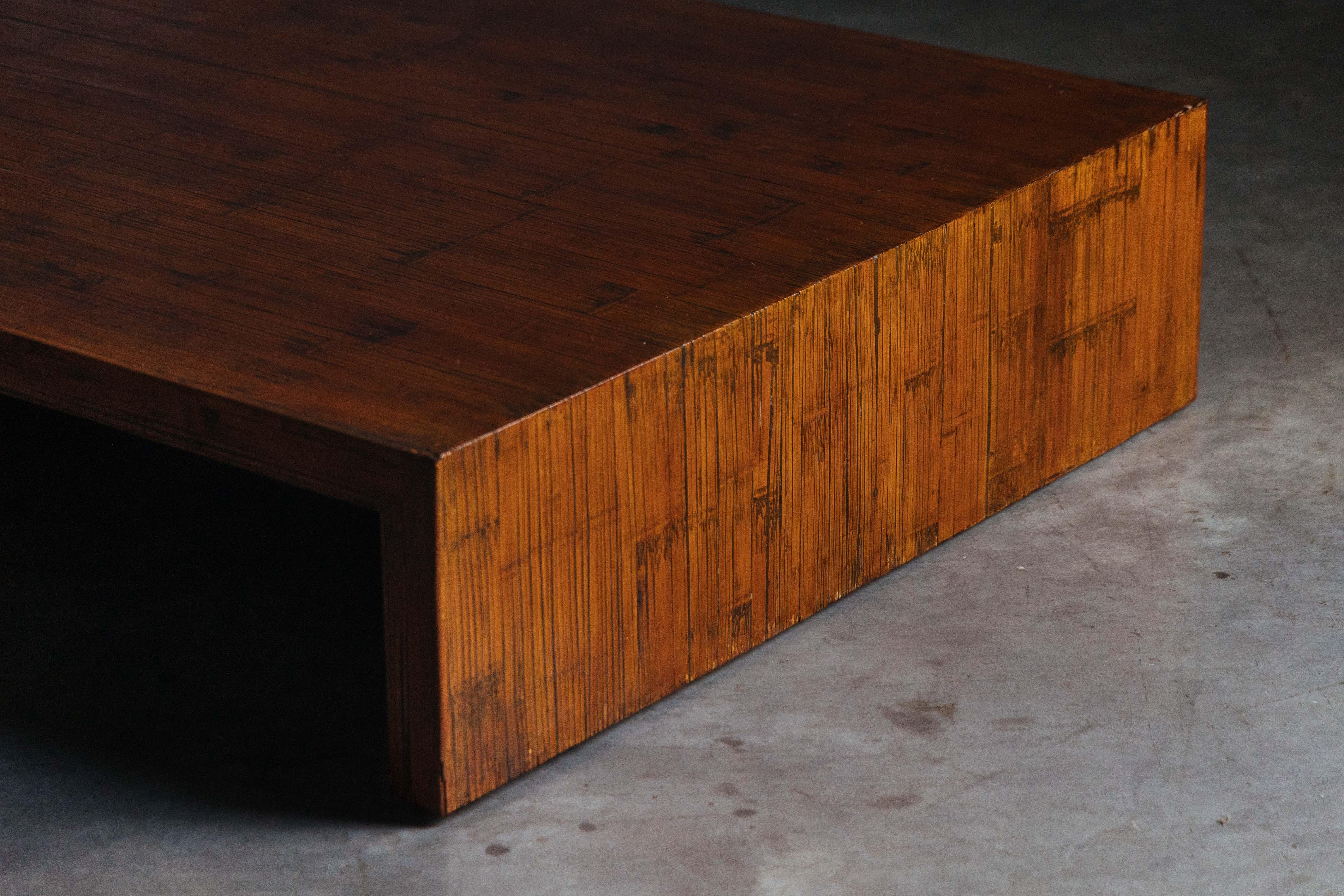 Mid-Century Modern Bamboo Coffee Table in the Style of Axel Vervoordt, Belgium, 1980s