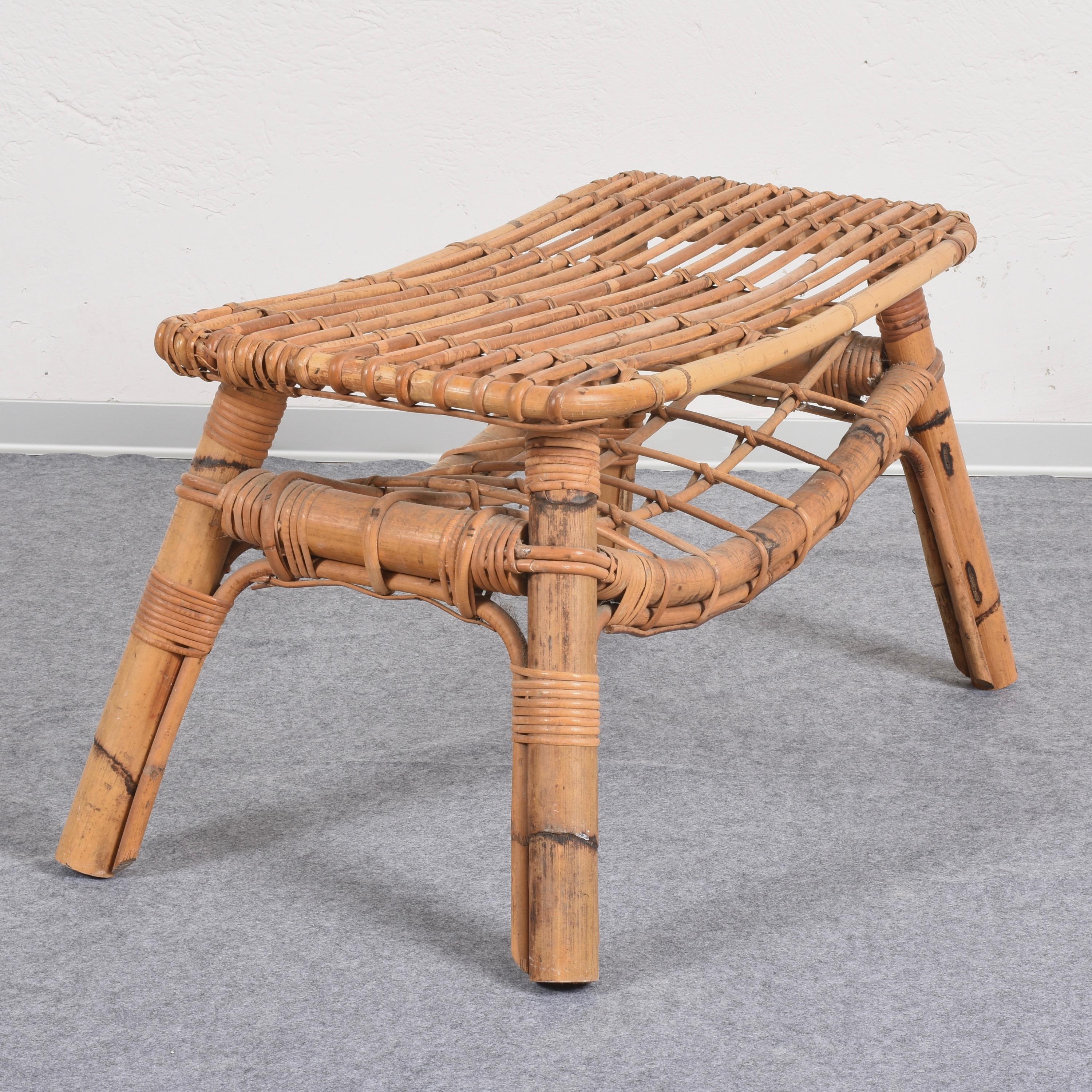 Bamboo coffee table with magazine rack, Italy  2