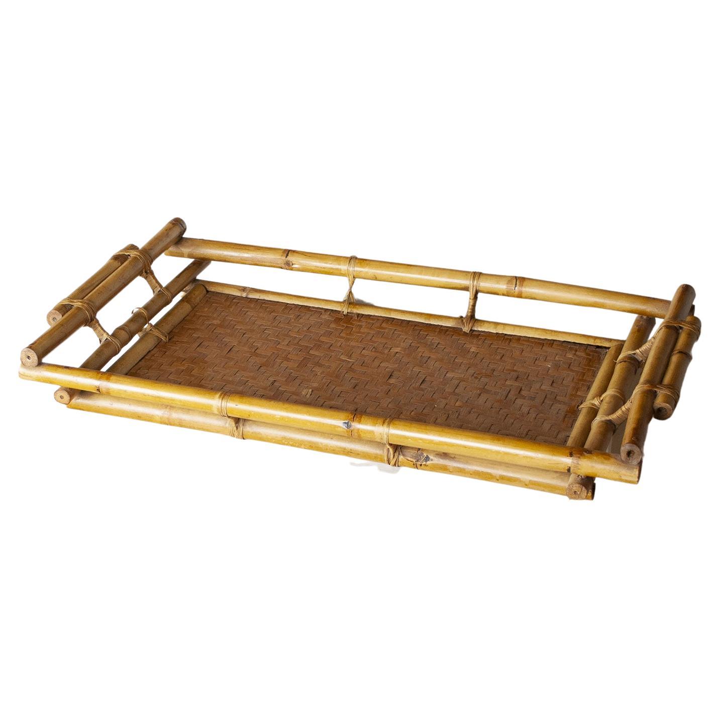 Bamboo Colonial Reed Tray 1950s For Sale