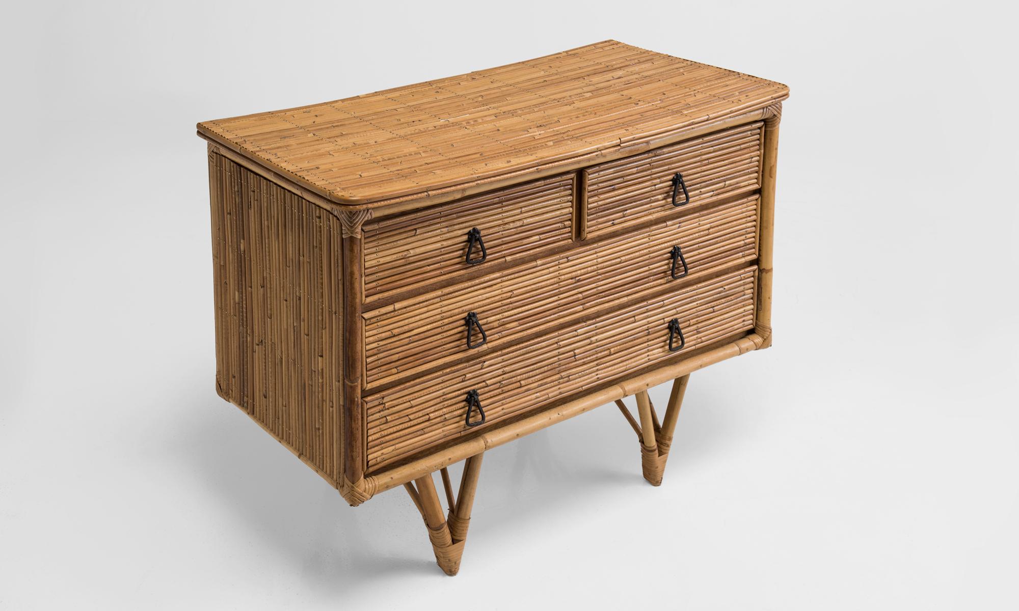 French Bamboo Commode, France, circa 1970