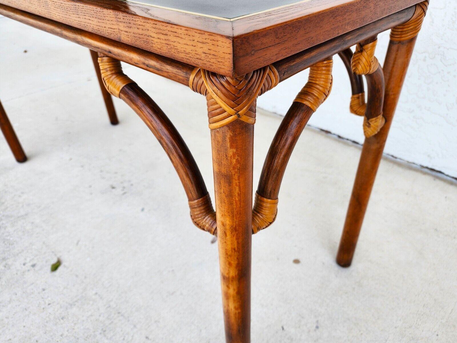 Bamboo Console Sofa Table Vintage 1970s Boho MCM For Sale 4