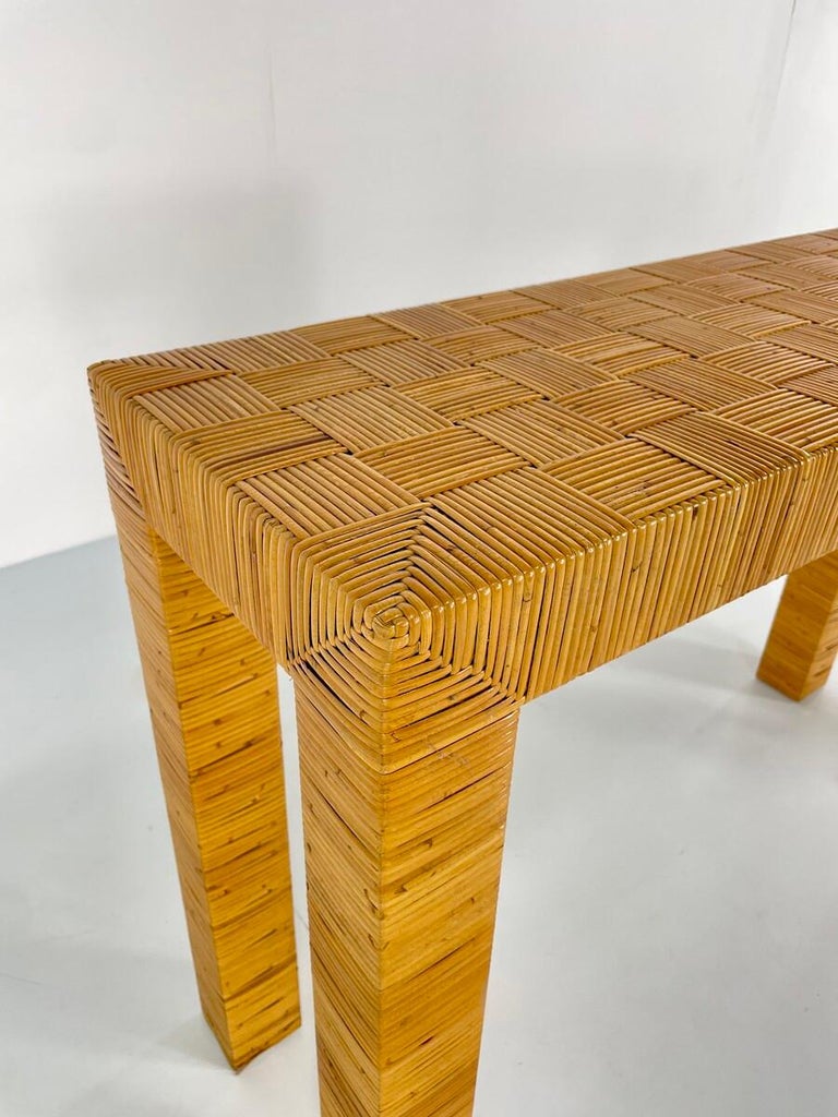 Bamboo Console Table For Sale at 1stDibs