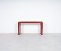 Bamboo Console Table Red Formica Desk Postmodern, Italy