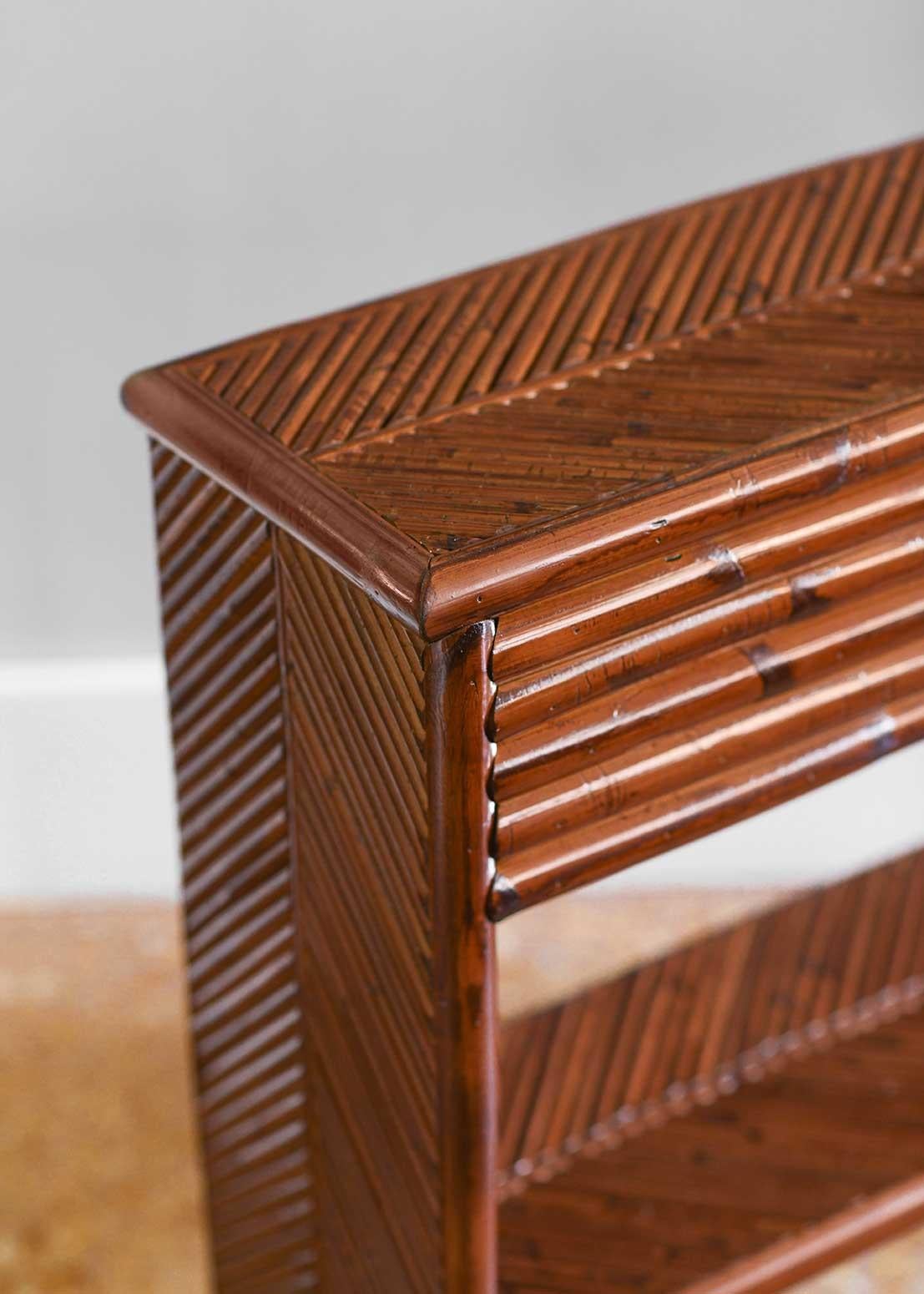 Contemporary Bamboo console with shelf - Molto Editions For Sale