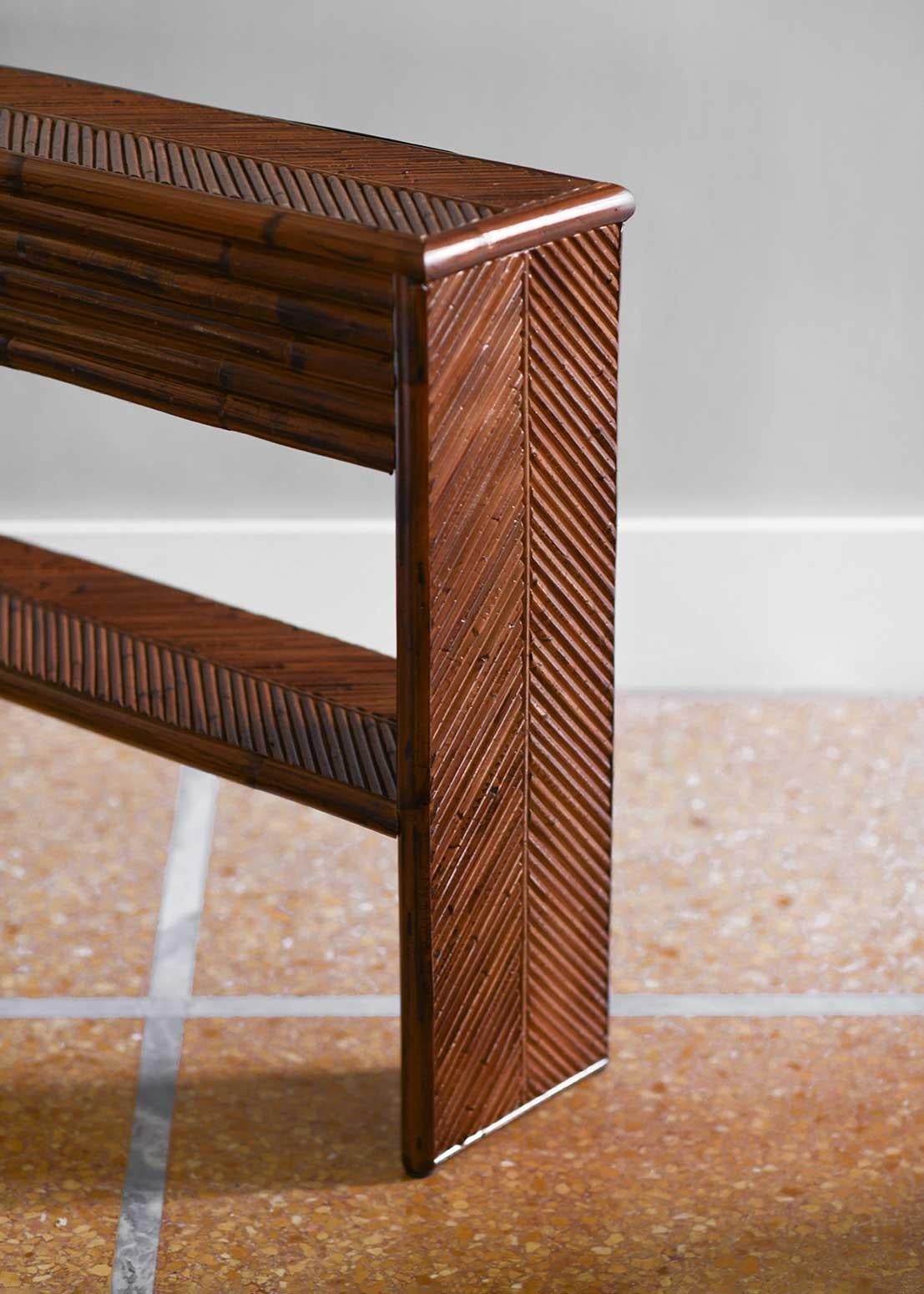 Bamboo console with shelf - Molto Editions For Sale 2