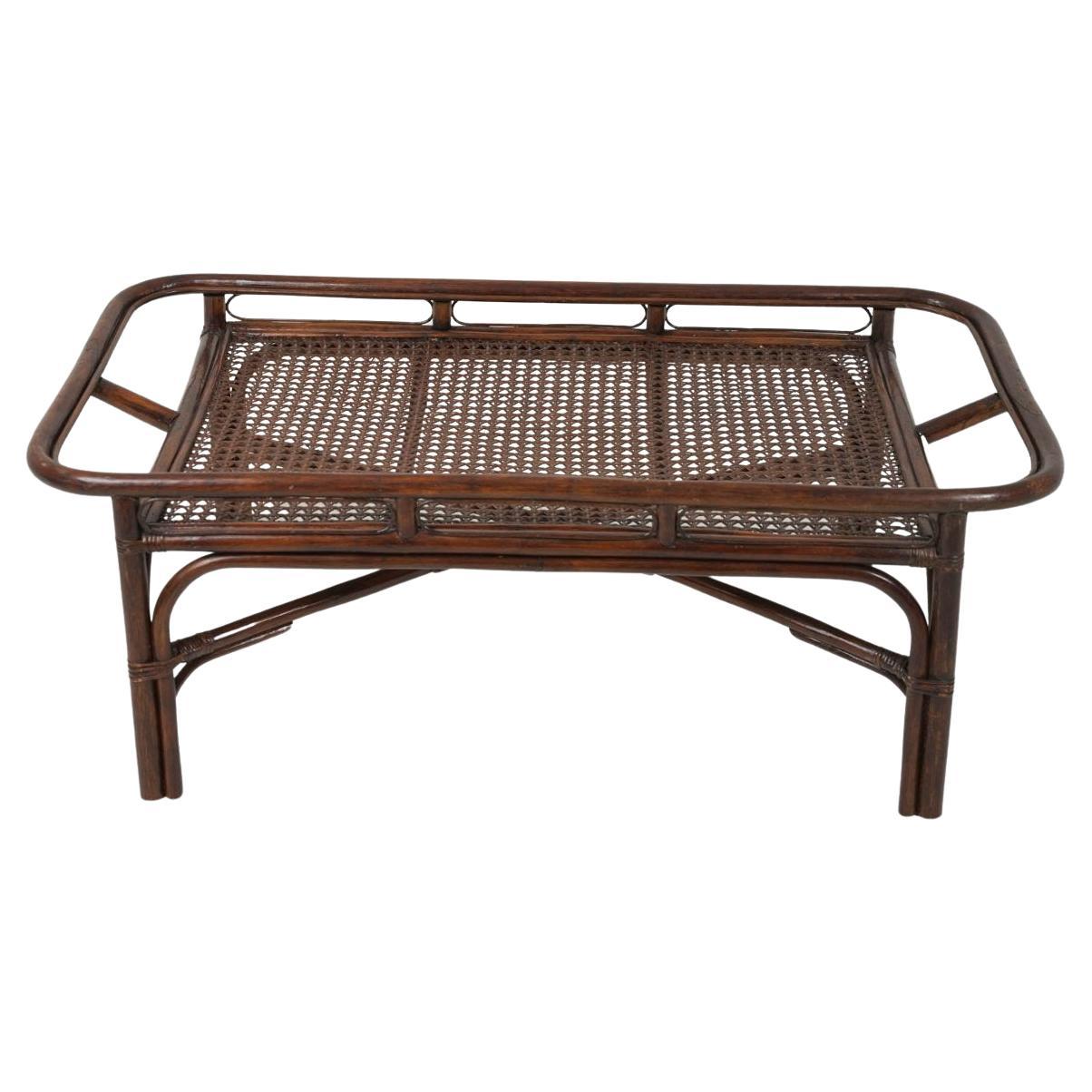 Bamboo Cooffe Table Bonacina Style Italy 1960s For Sale