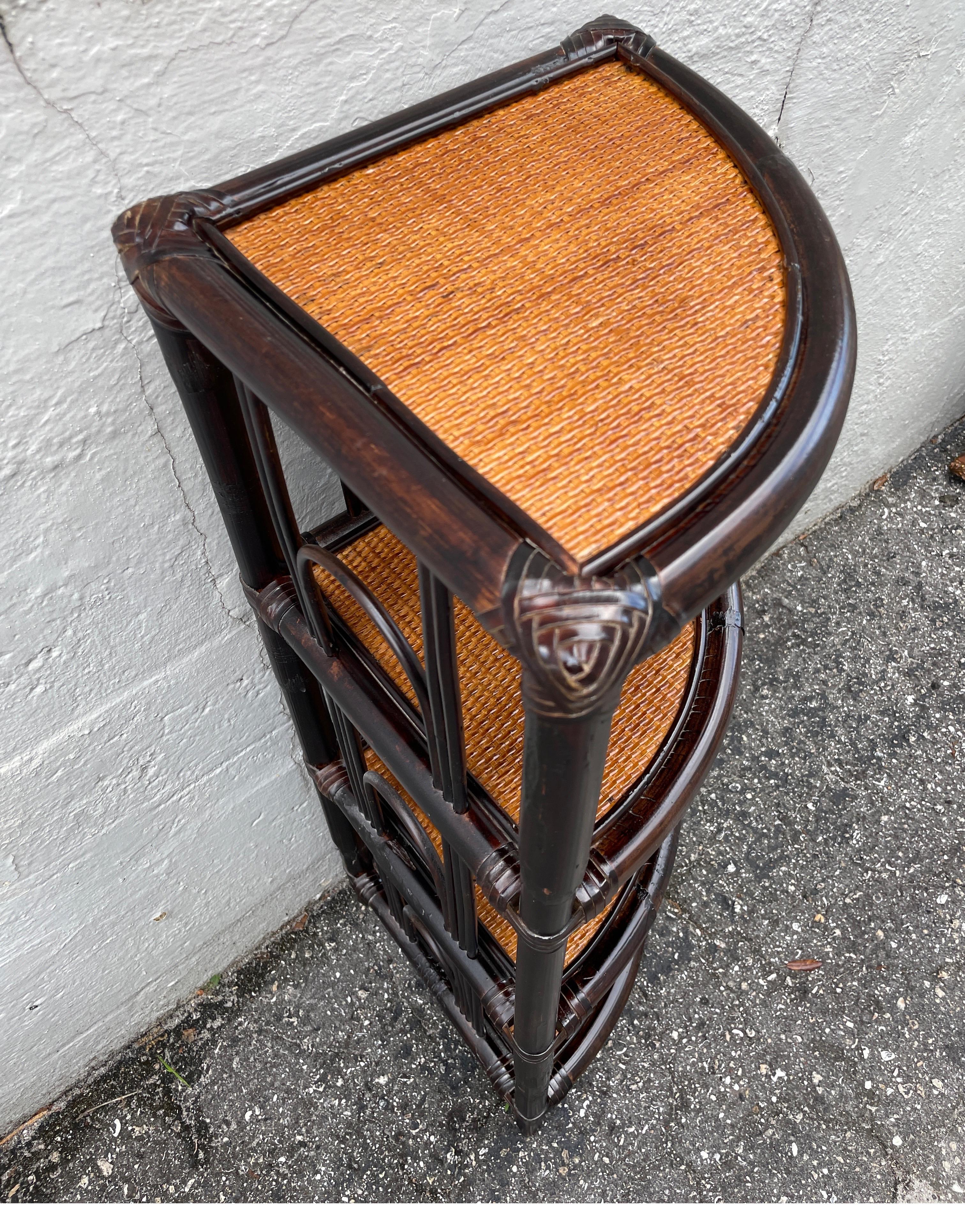20th Century Bamboo Corner Etagere