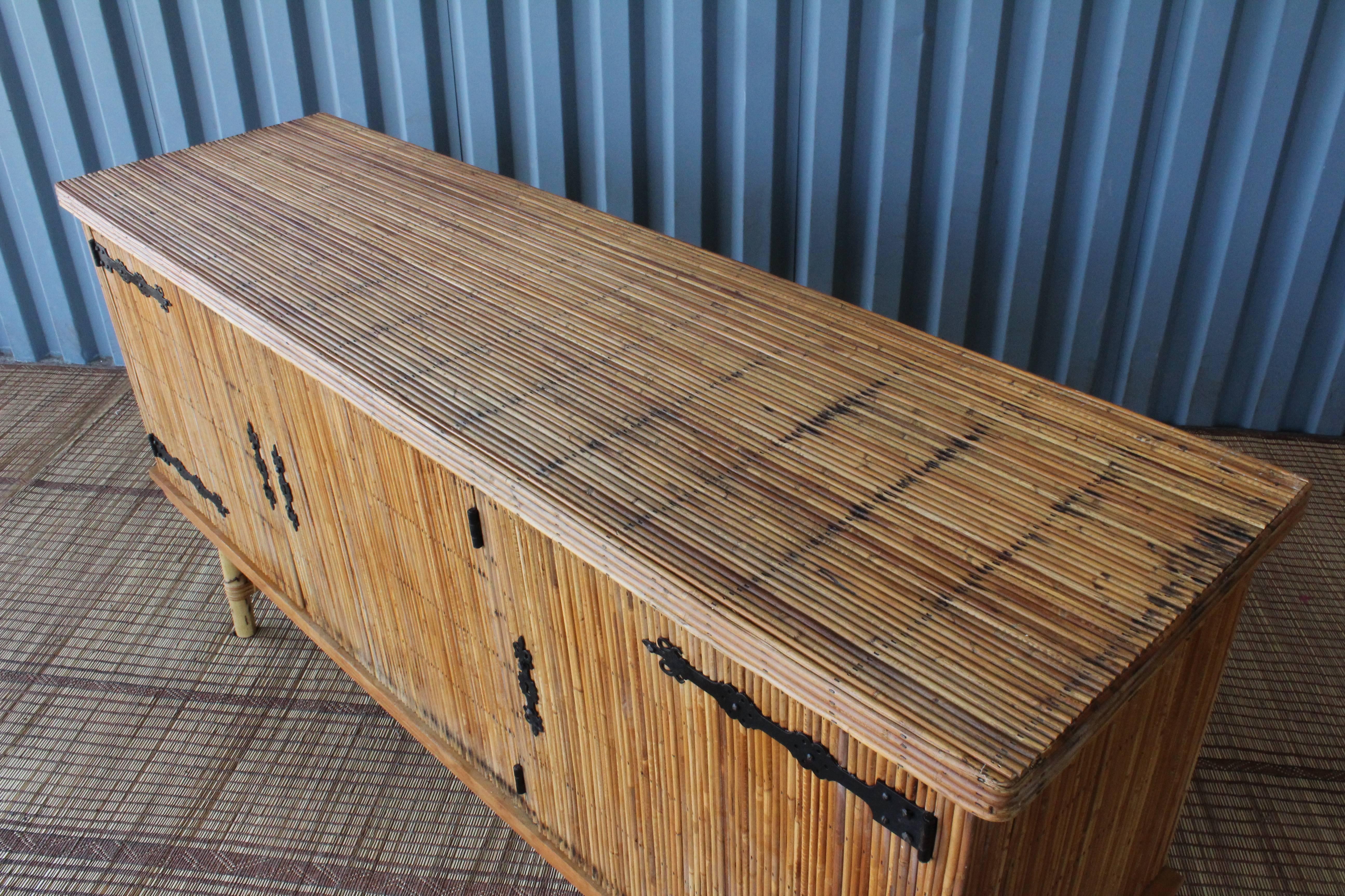 Bamboo Credenza by Audoux-Minet, France, 1960s 3