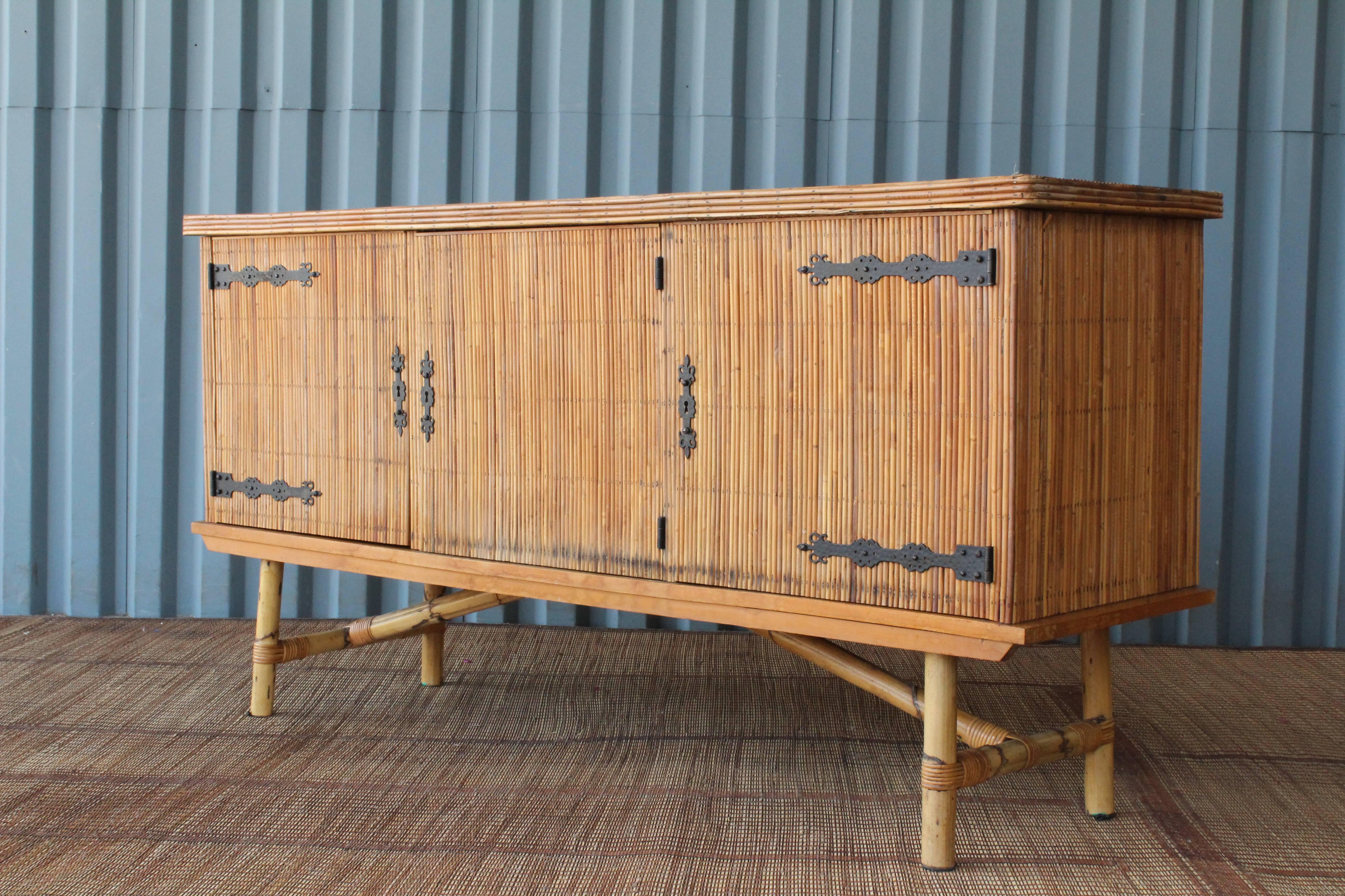 Bamboo Credenza by Audoux-Minet, France, 1960s 2