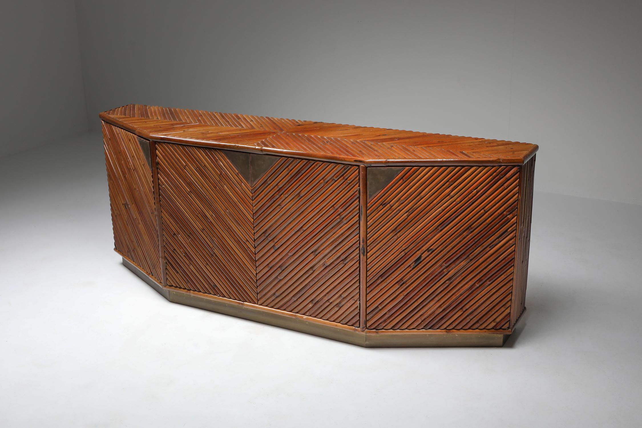 Mid-Century Modern Bamboo Credenza by Vivai del Sud