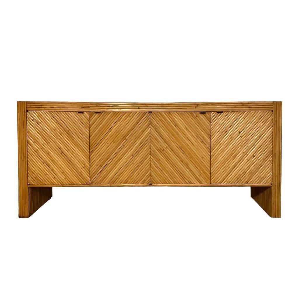 Bamboo Credenza/Sideboard in the Style of Milo Baughman, 1970. Original beautiful condition.
