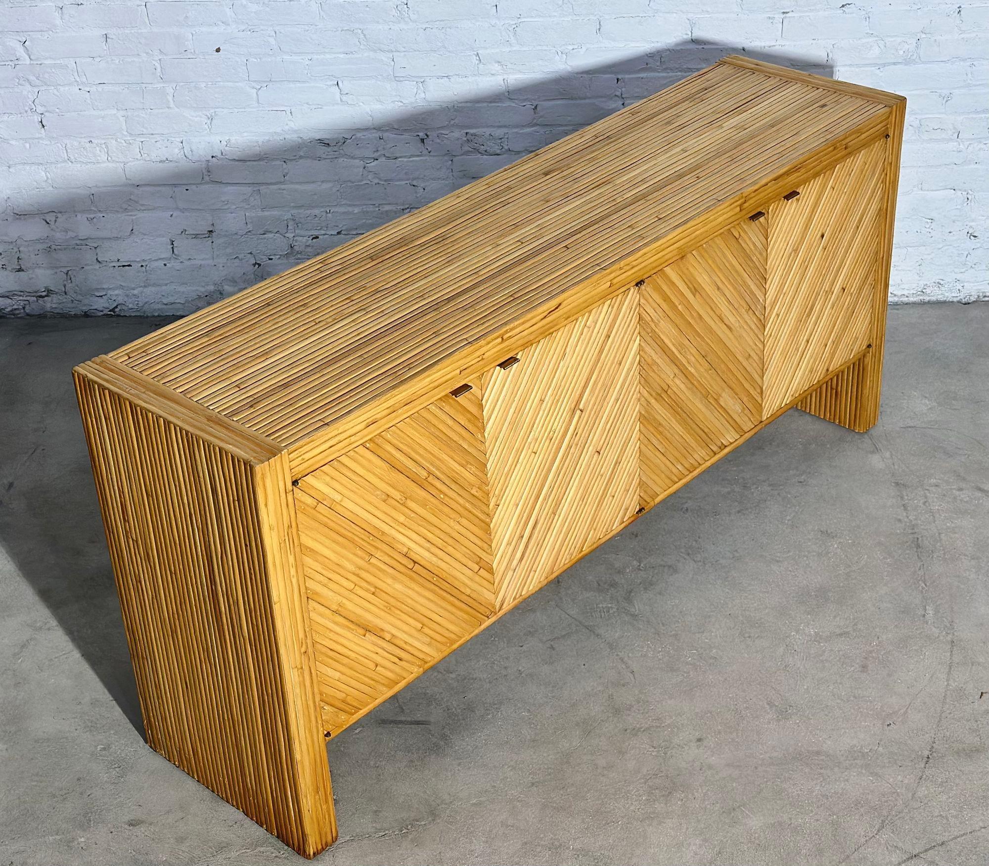 American Bamboo Credenza/Sideboard in the Style of Milo Baughman, 1970 For Sale