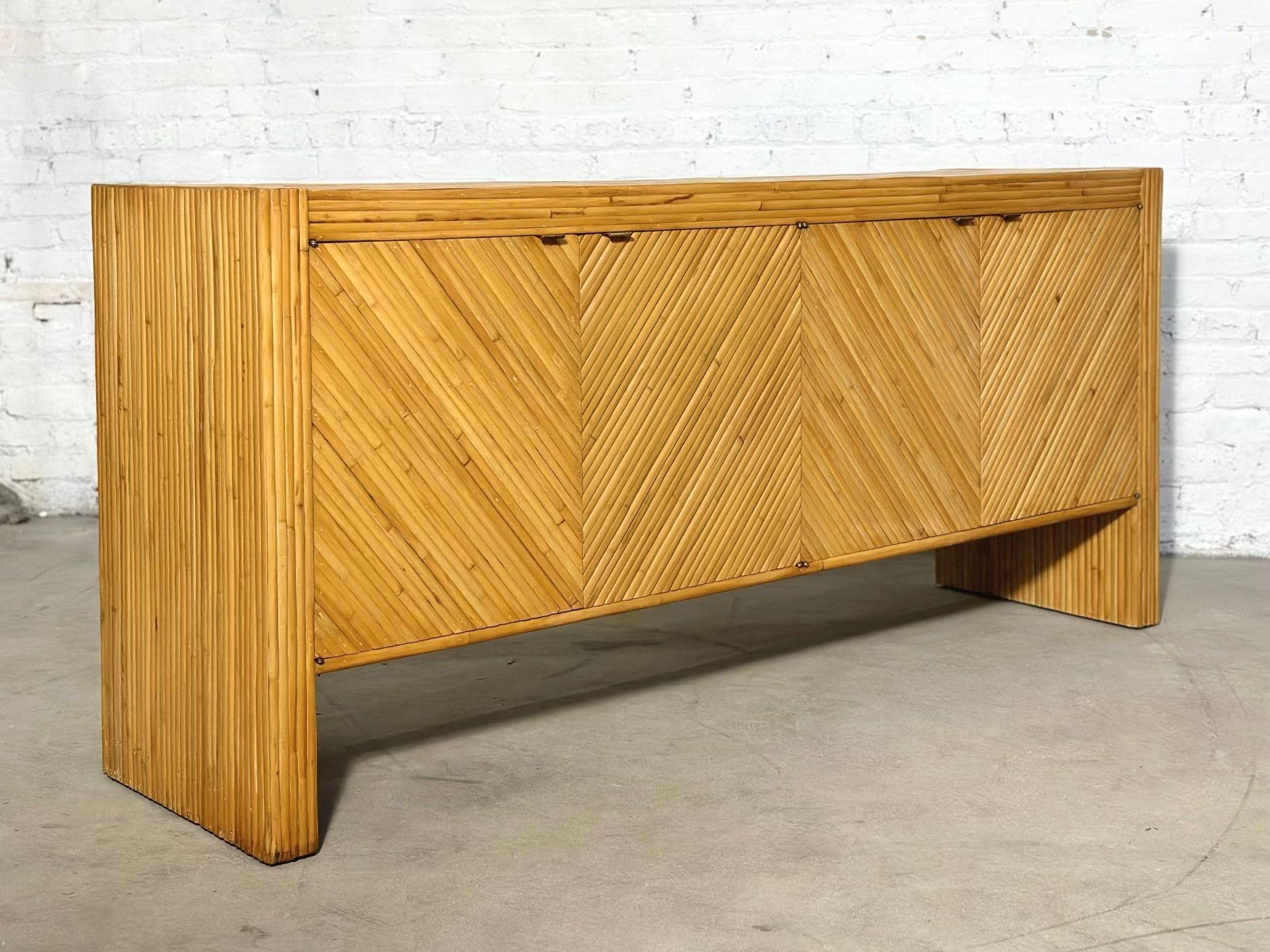 Late 20th Century Bamboo Credenza/Sideboard in the Style of Milo Baughman, 1970 For Sale