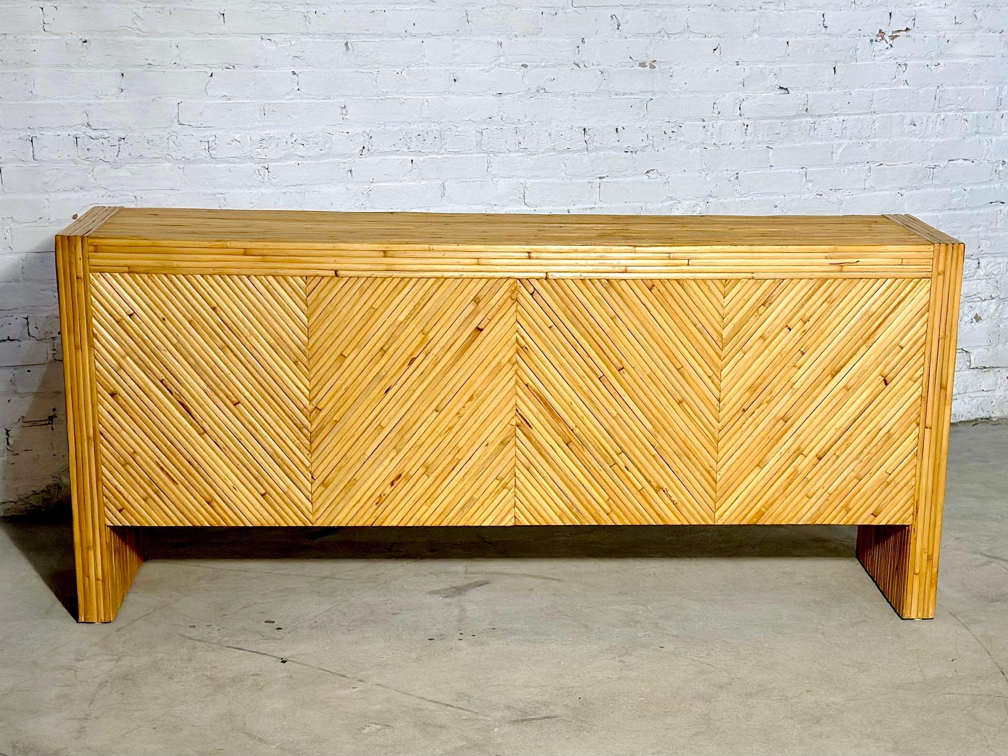 Bamboo Credenza/Sideboard in the Style of Milo Baughman, 1970 For Sale 1