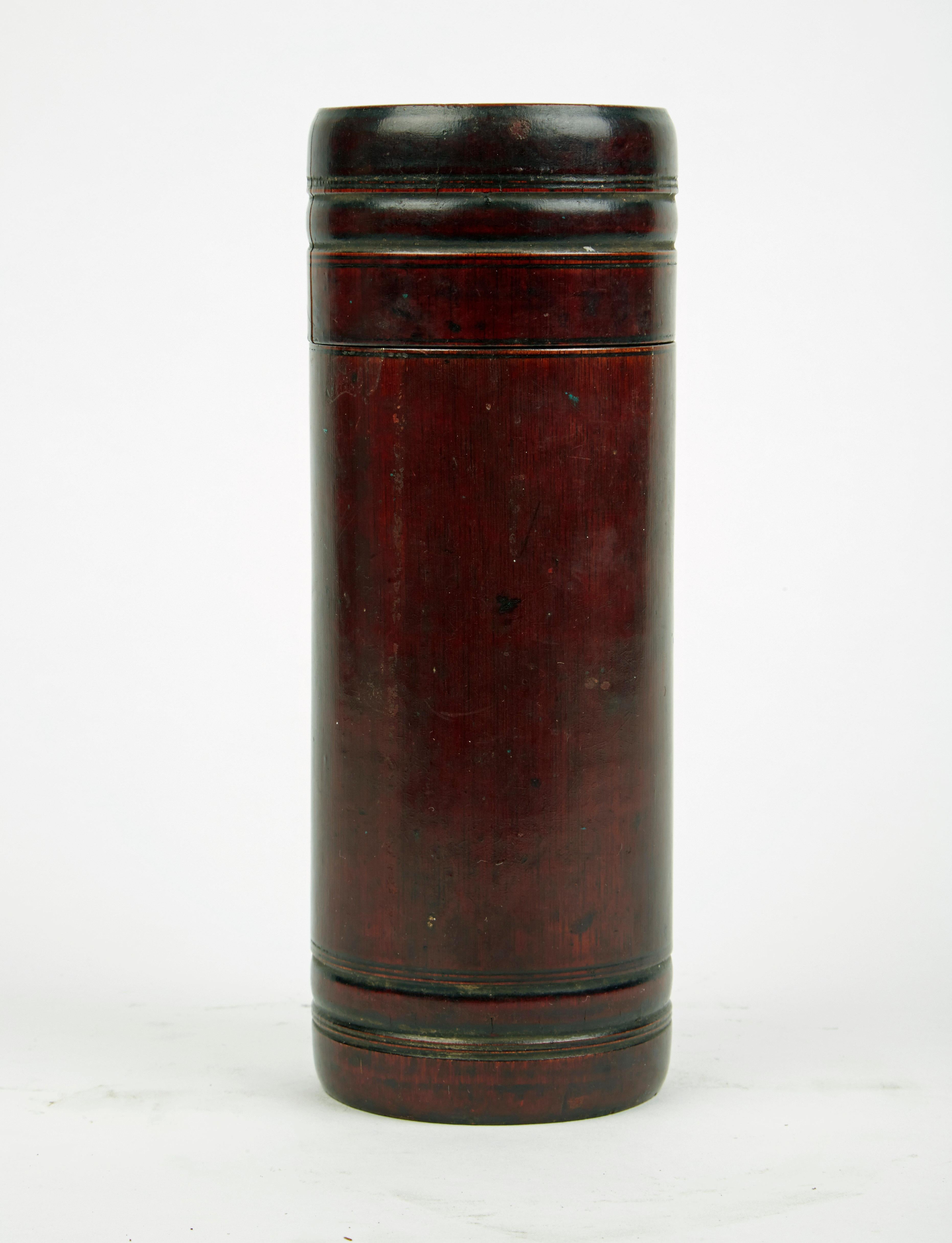 Meiji Bamboo Cylinder Container from Japan, Late 19th Century