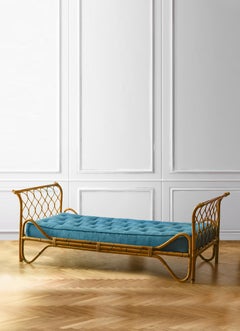 Bamboo  Day Bed from 1960s complete with cushion.
