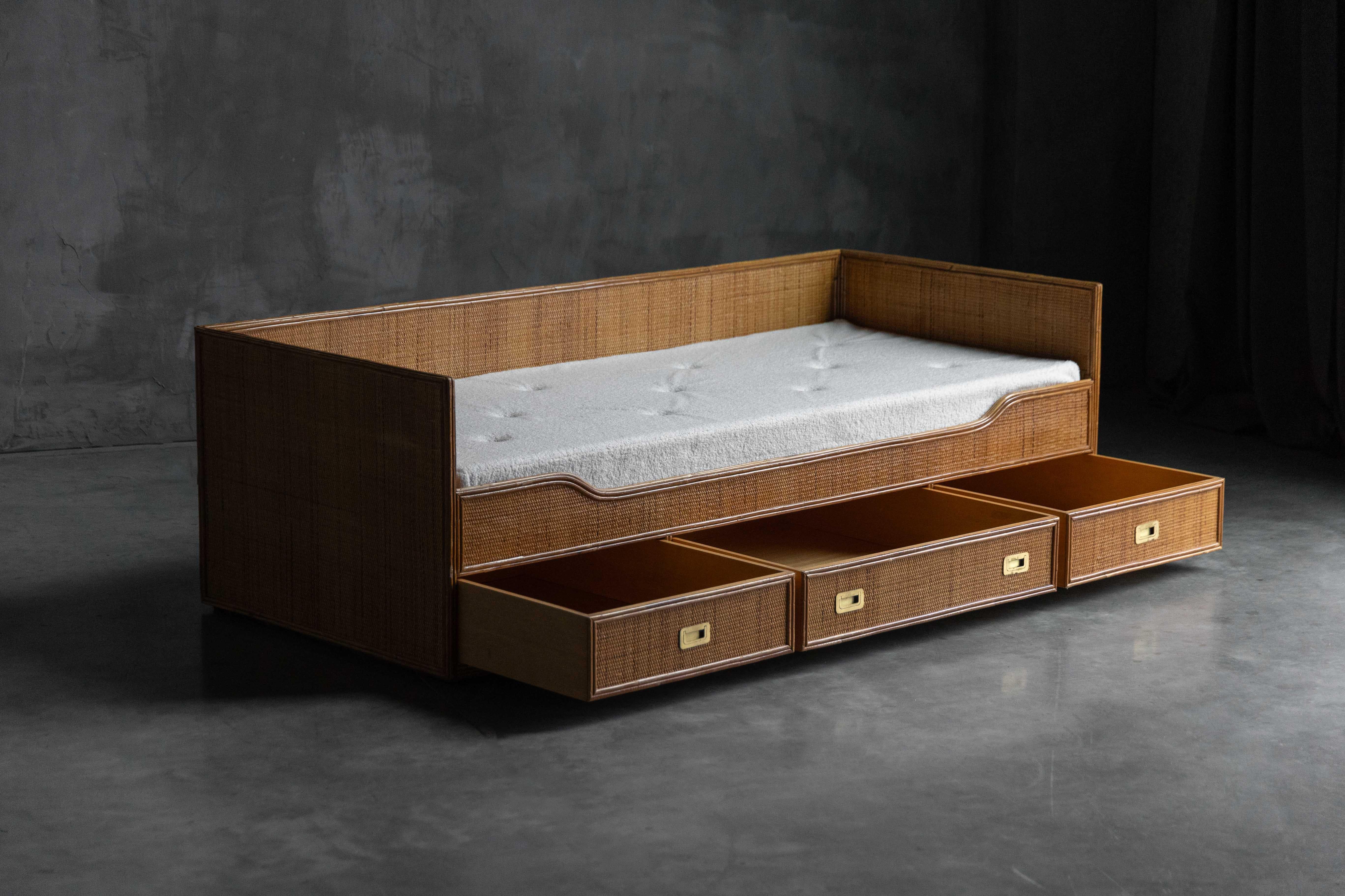 Mid-Century moderno Daybed in bambù di Vivai del Sud, Italia, anni '70 in vendita