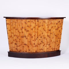 Bamboo Demilune Bar and Three Stools
