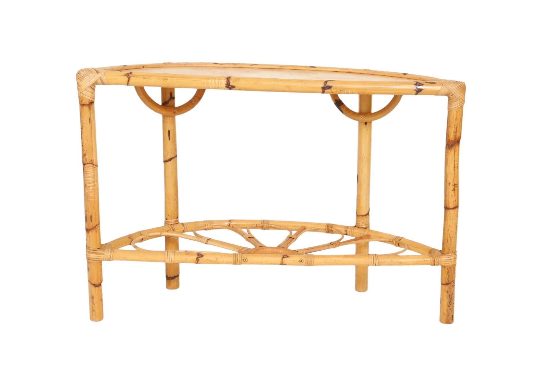 Bamboo Demilune Hall Table 3
