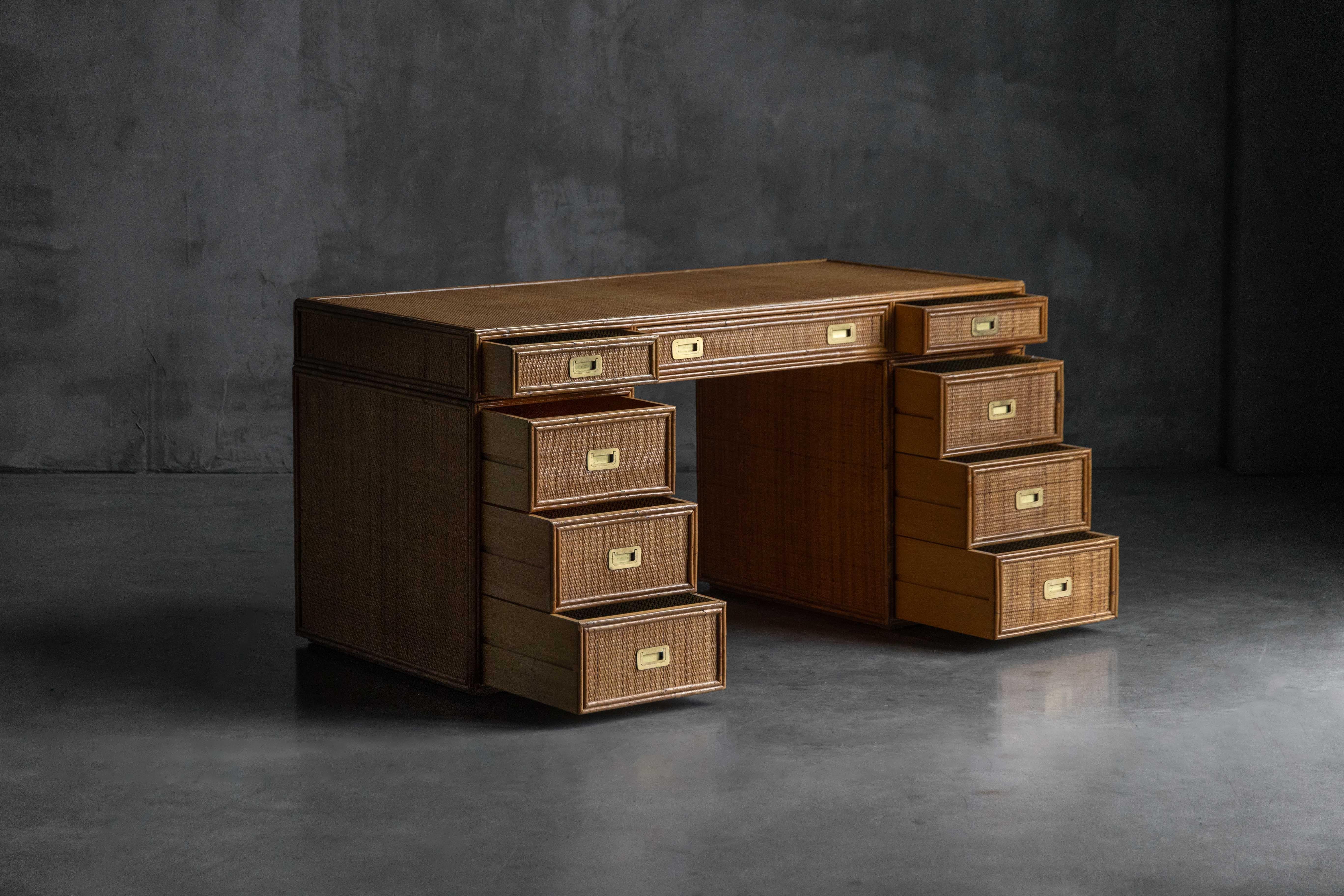 Bamboo Desk by Vivai Del Sud, Italy, 1970s For Sale 2