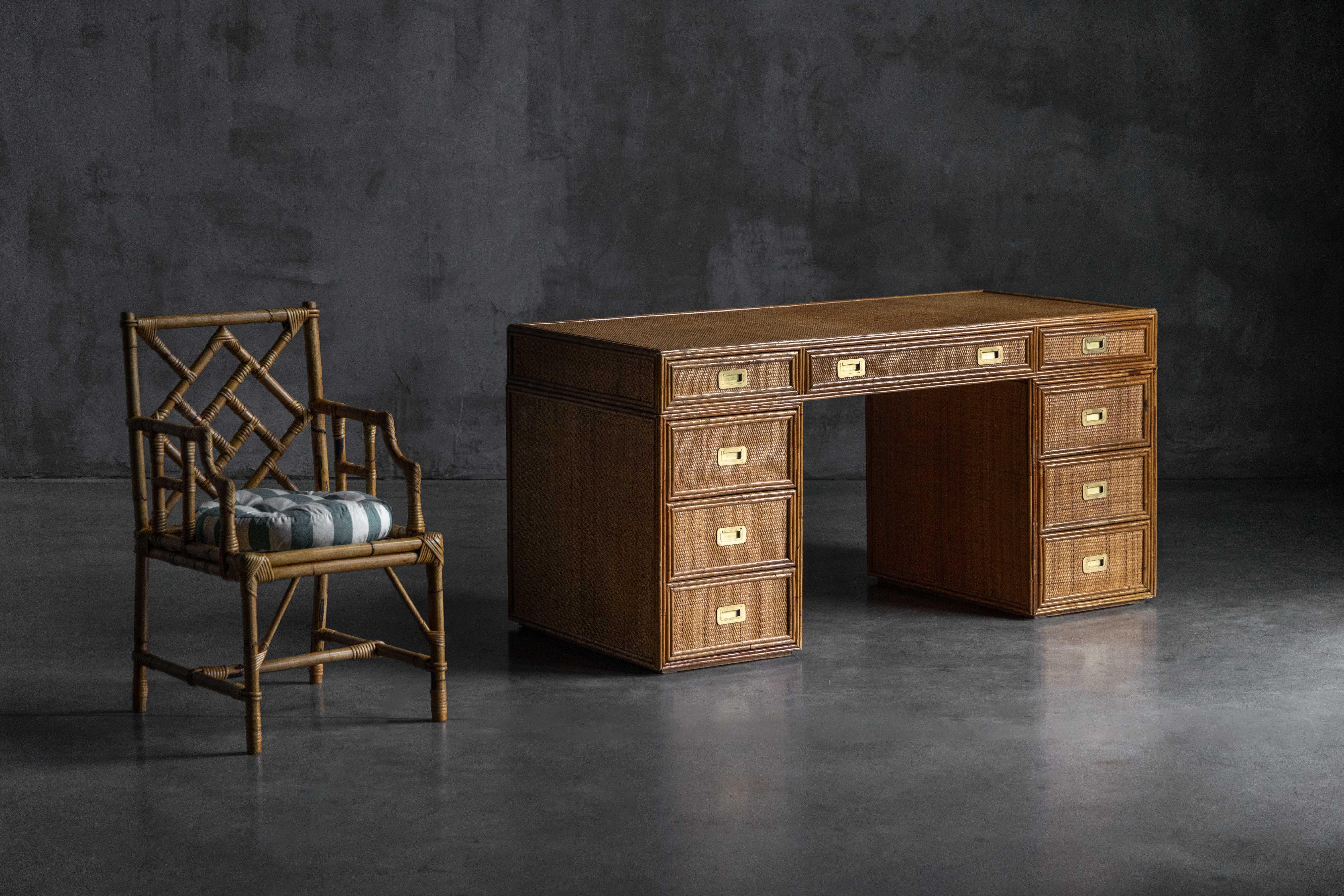 Bamboo Desk by Vivai Del Sud, Italy, 1970s For Sale 3