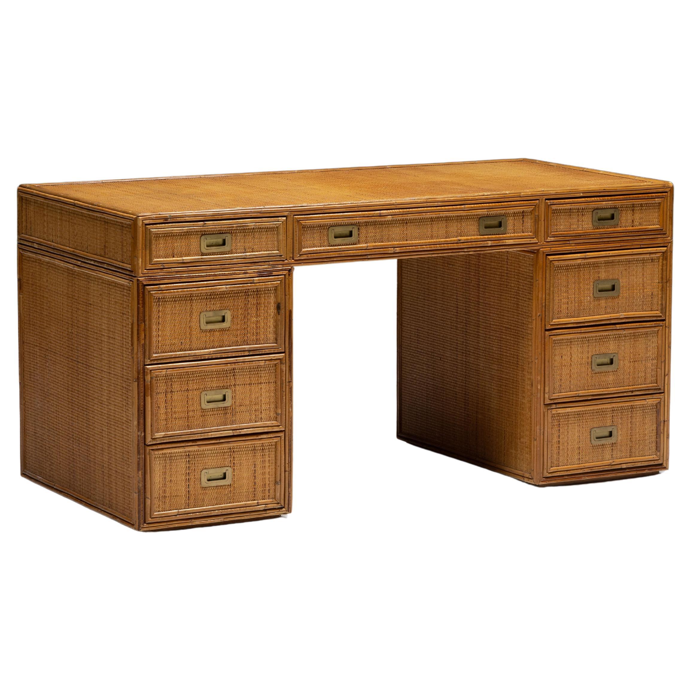 Bamboo Desk by Vivai Del Sud, Italy, 1970s For Sale