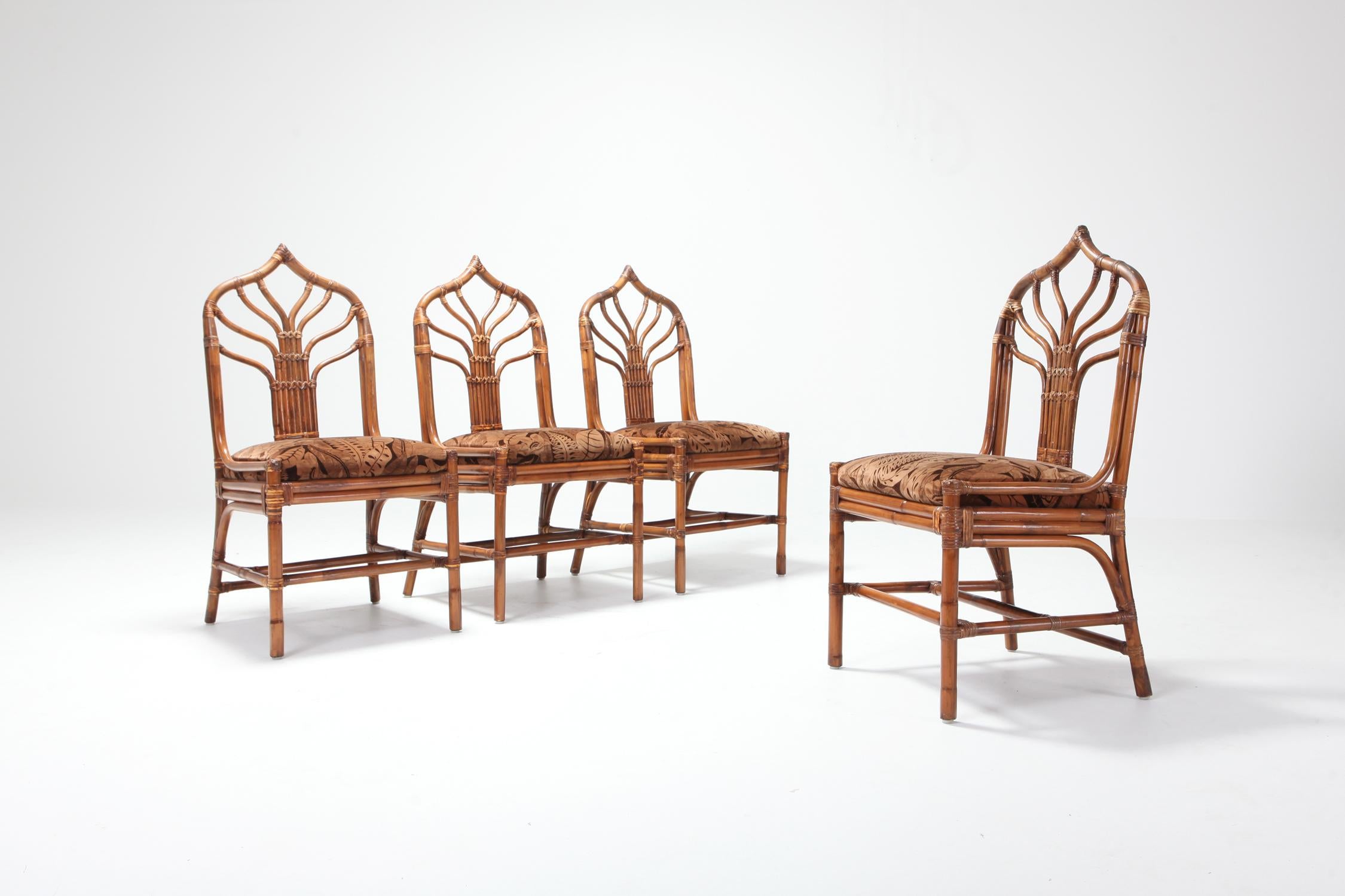 Italian Bamboo Dining Chairs from 1970s, Italy