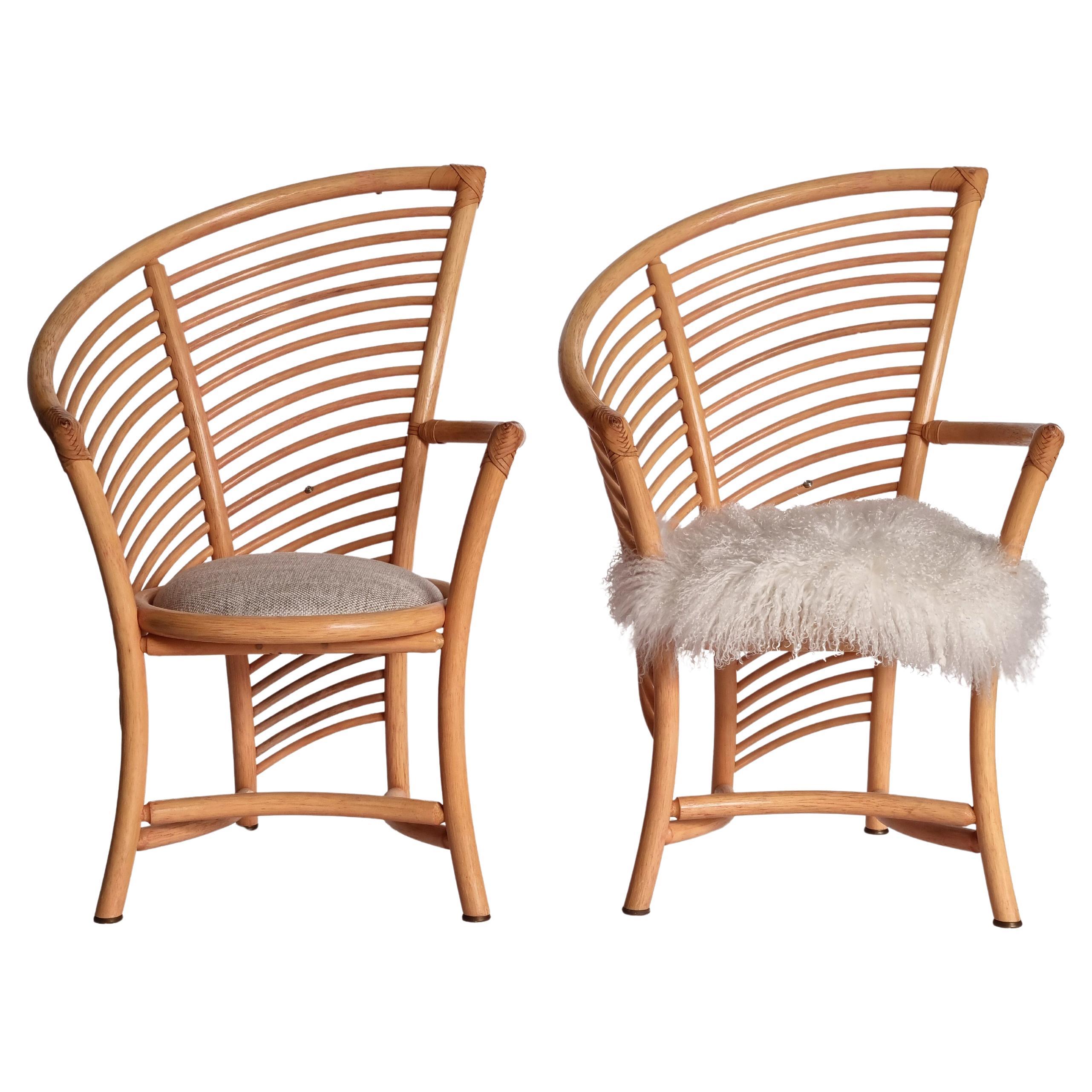Bamboo dining chairs from Flechtatelier Schütz (set of 4), 1970s