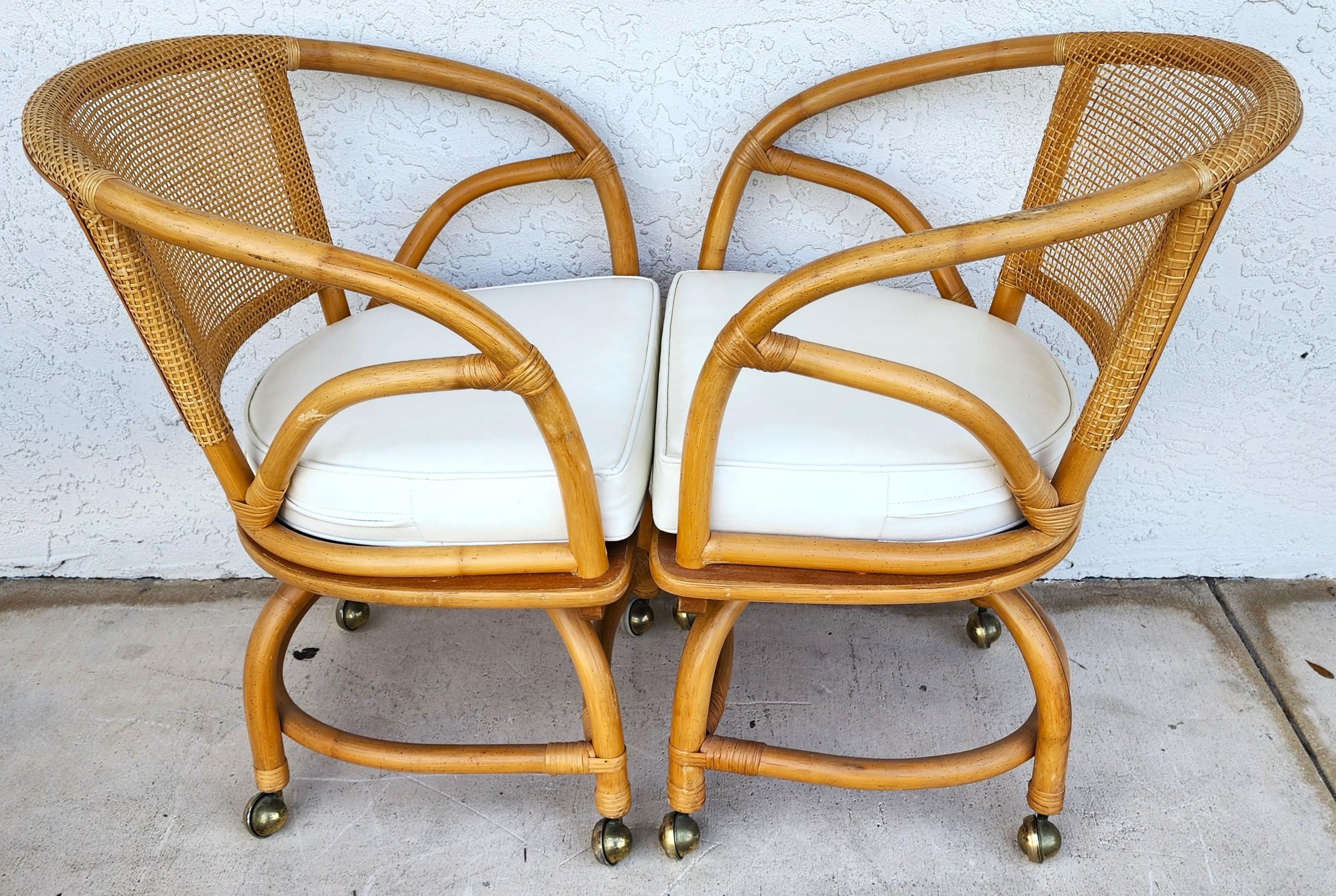 Esszimmerstühle aus Bambus, Vintage Rolling von Ficks Reed, 6er-Set, Vintage im Angebot 1