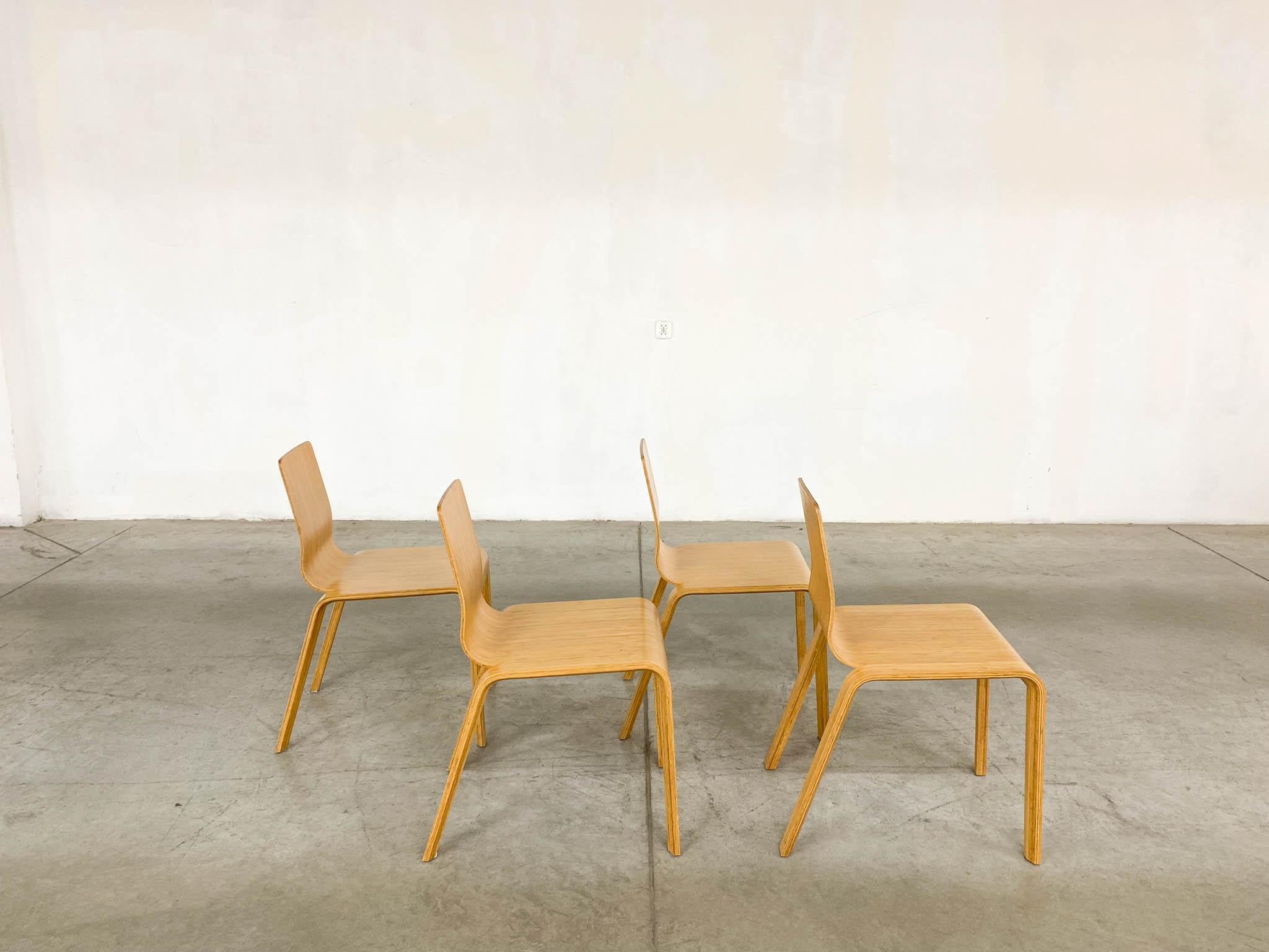 Bamboo Dining Set Table and Chairs by Henrik Tjaerby for Artek Studio, Set of 5 For Sale 6