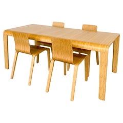 Used Bamboo Dining Set Table and Chairs by Henrik Tjaerby for Artek Studio, Set of 5
