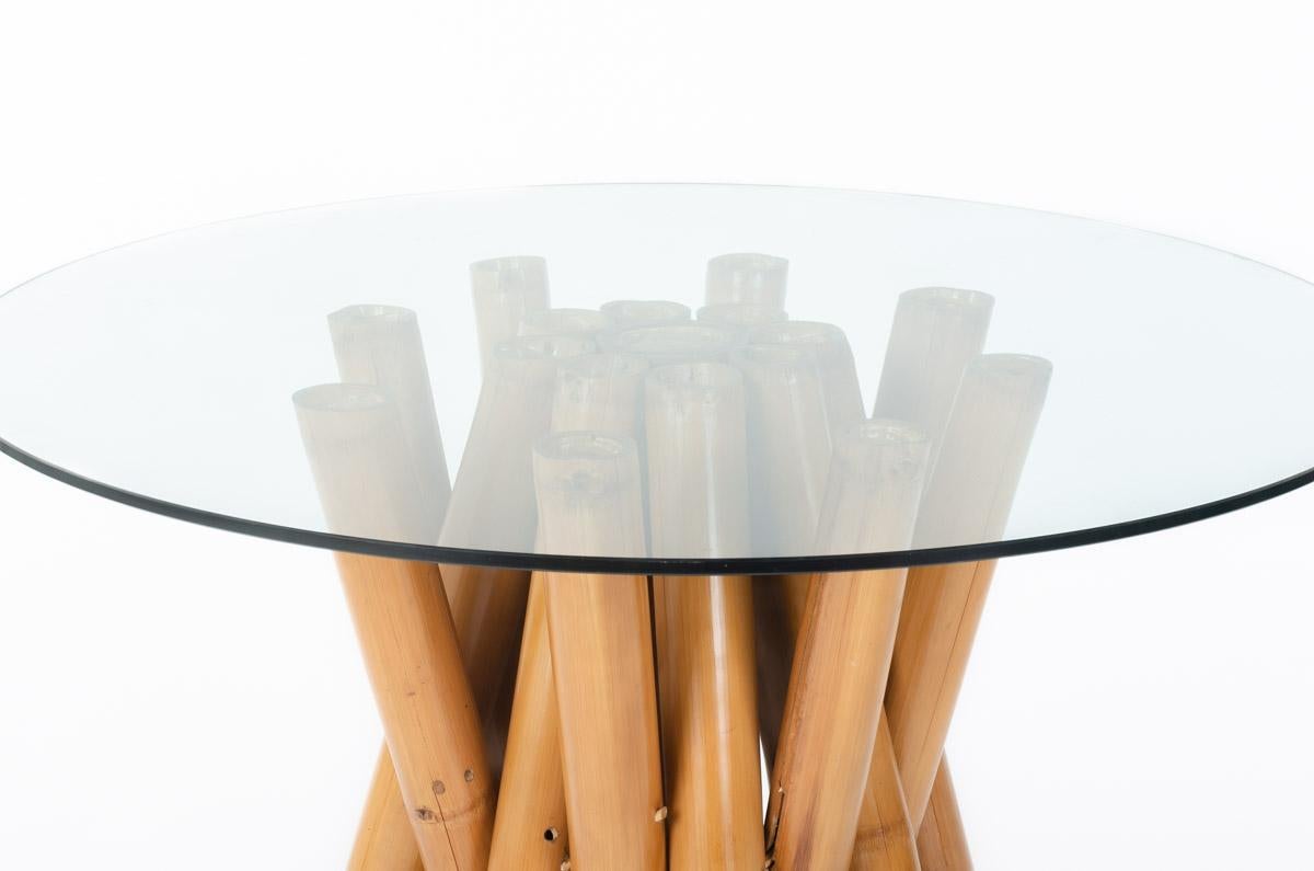 Bamboo Dining Table 1970 In Fair Condition In JASSANS-RIOTTIER, FR