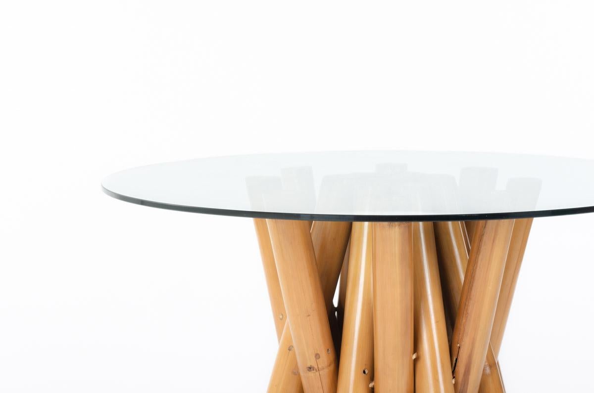 20th Century Bamboo Dining Table 1970