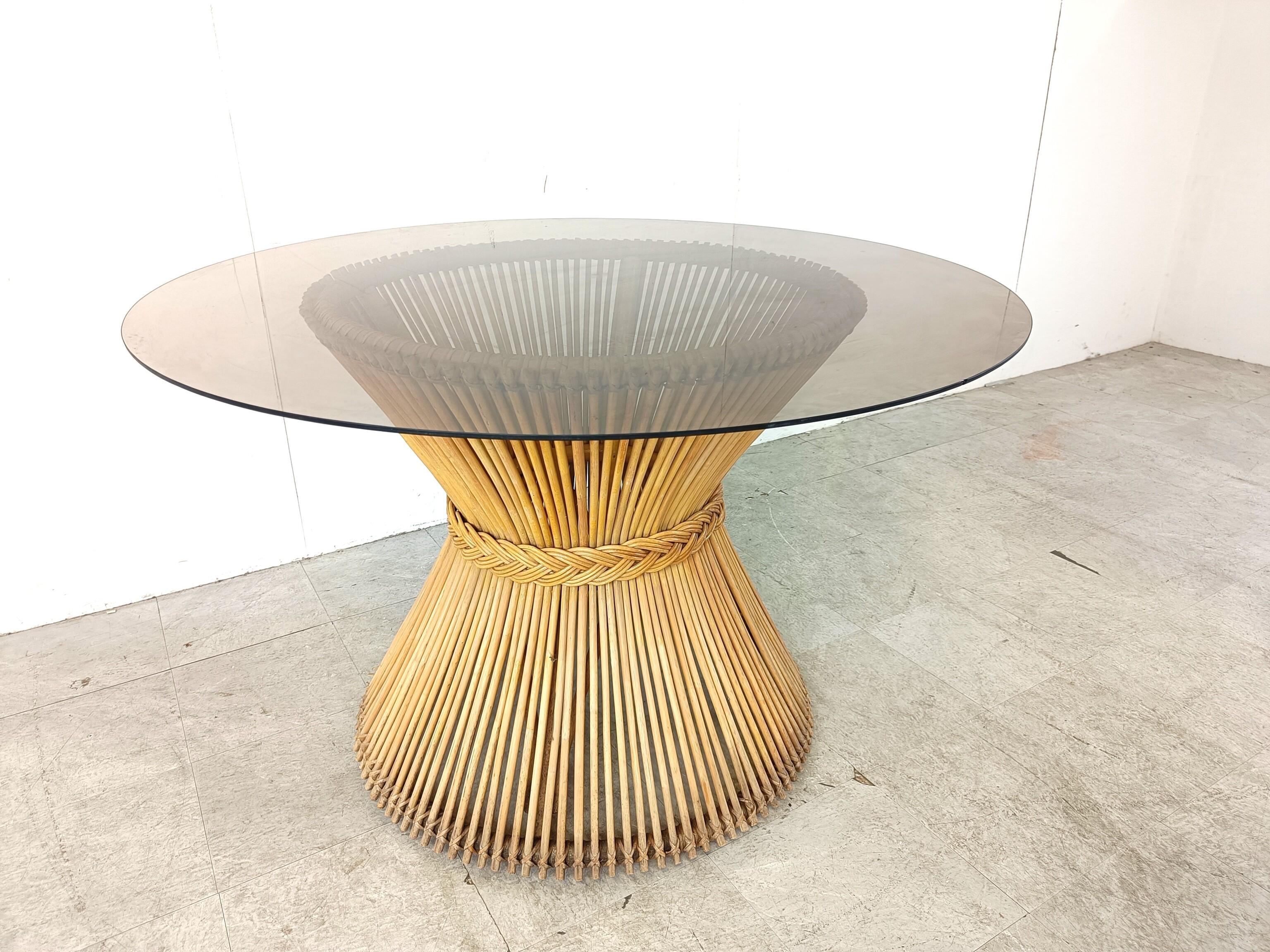 Bamboo dining table, 1980s For Sale 4