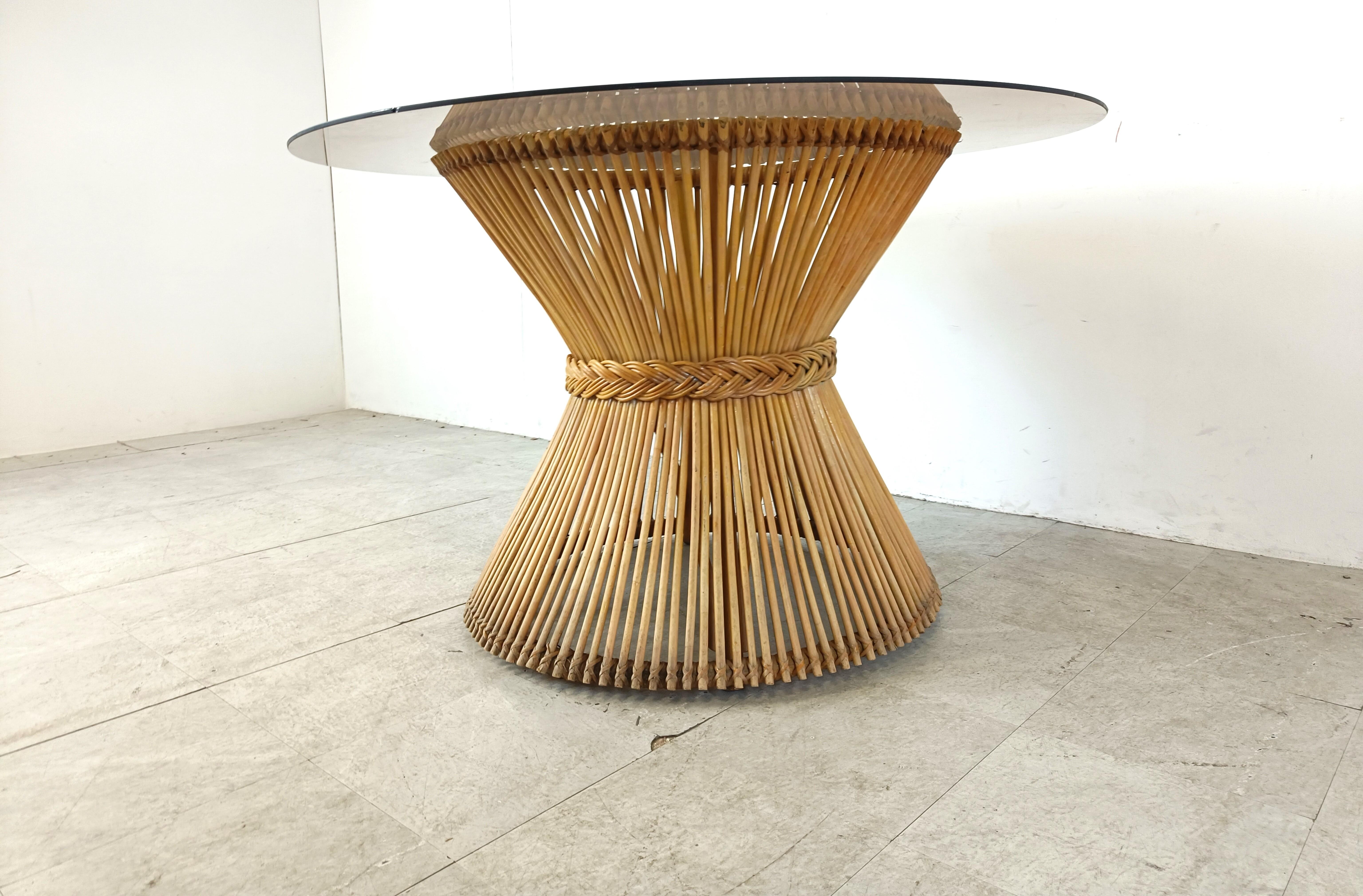 Bamboo dining table, 1980s In Good Condition For Sale In HEVERLEE, BE